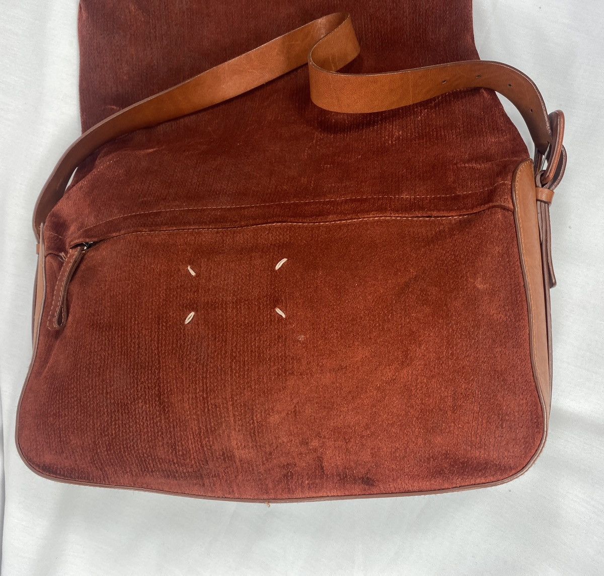 Maison Margiela Maison Martin Margiela Burgundy Cognac Leather Messenger Bag Size ONE SIZE - 7 Thumbnail