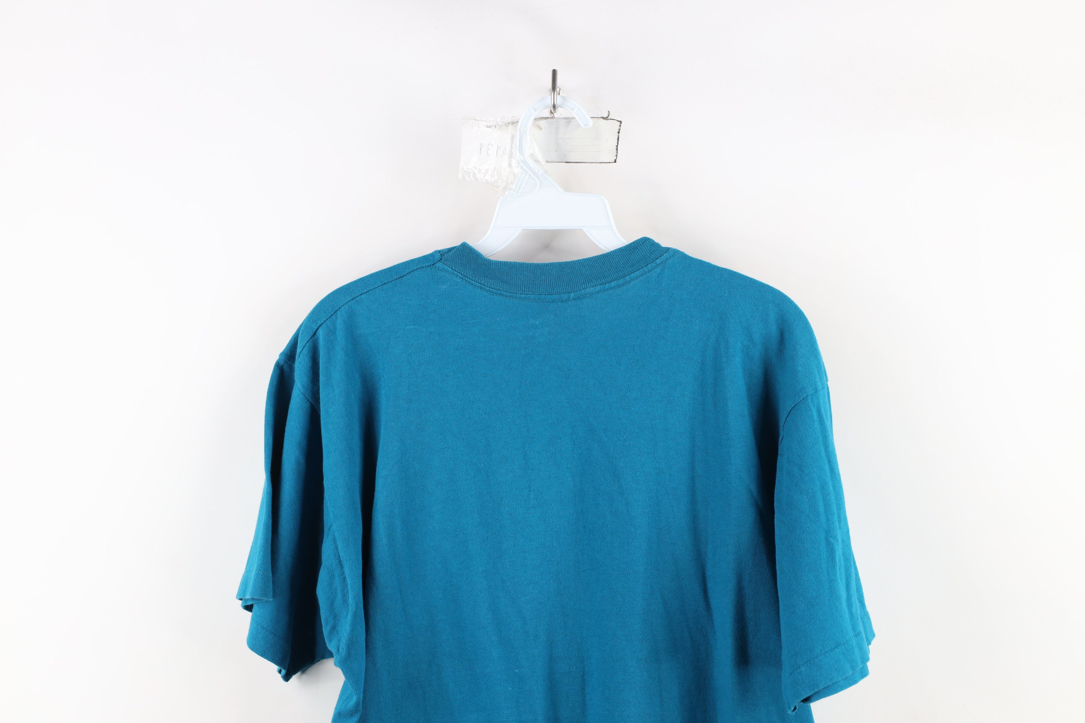 Vintage Vintage 90s Streetwear Blank Pocket T-Shirt Blue Cotton USA Size US XL / EU 56 / 4 - 13 Thumbnail