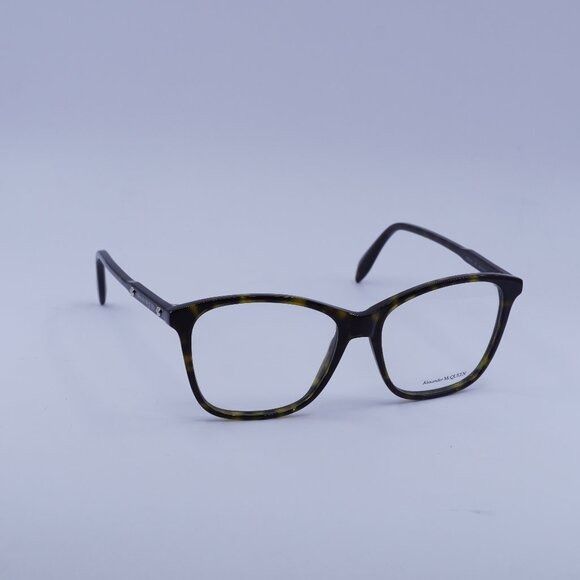 Alexander McQueen Alexander McQueen AM0191O 002 Eyeglasses Havana 54mm Square Size ONE SIZE - 1 Thumbnail