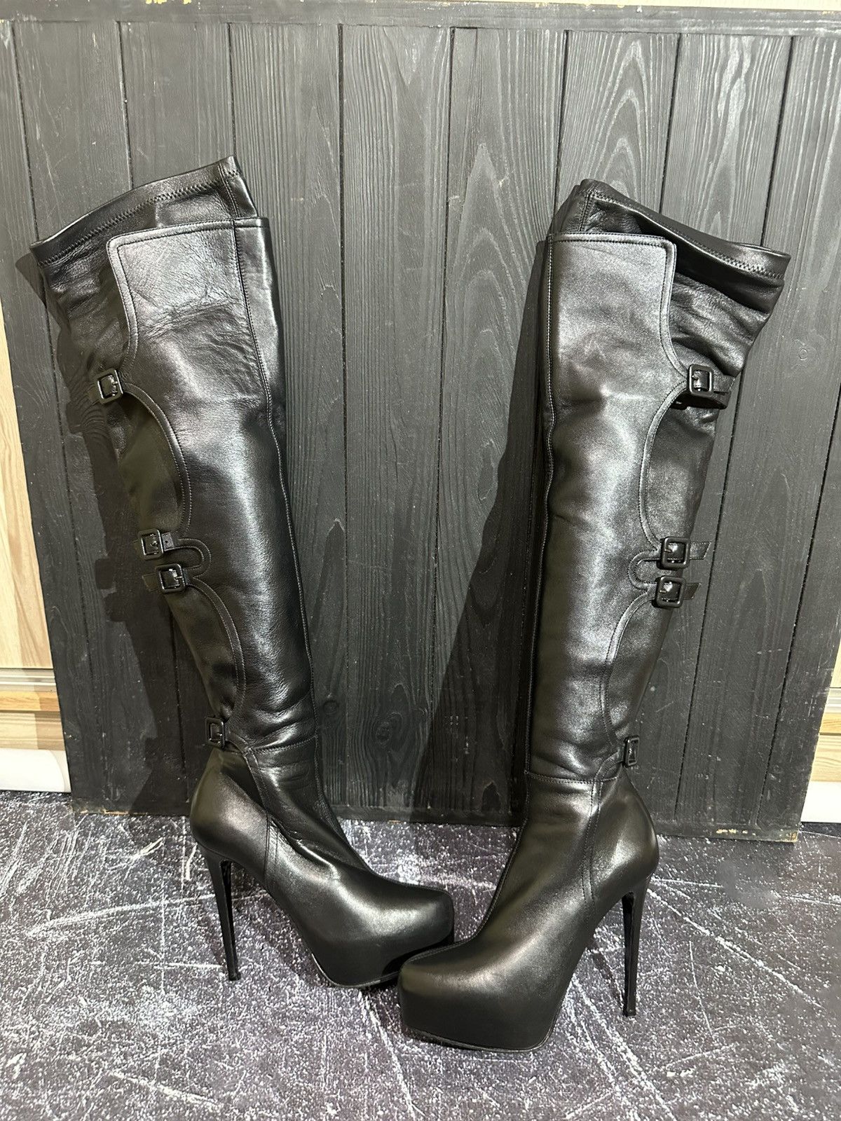 Le Silla LE SILLA STRETCH Nappa Leather Over Knee Platform Boots 35.5 Size US 5.5 / IT 35.5 - 13 Thumbnail
