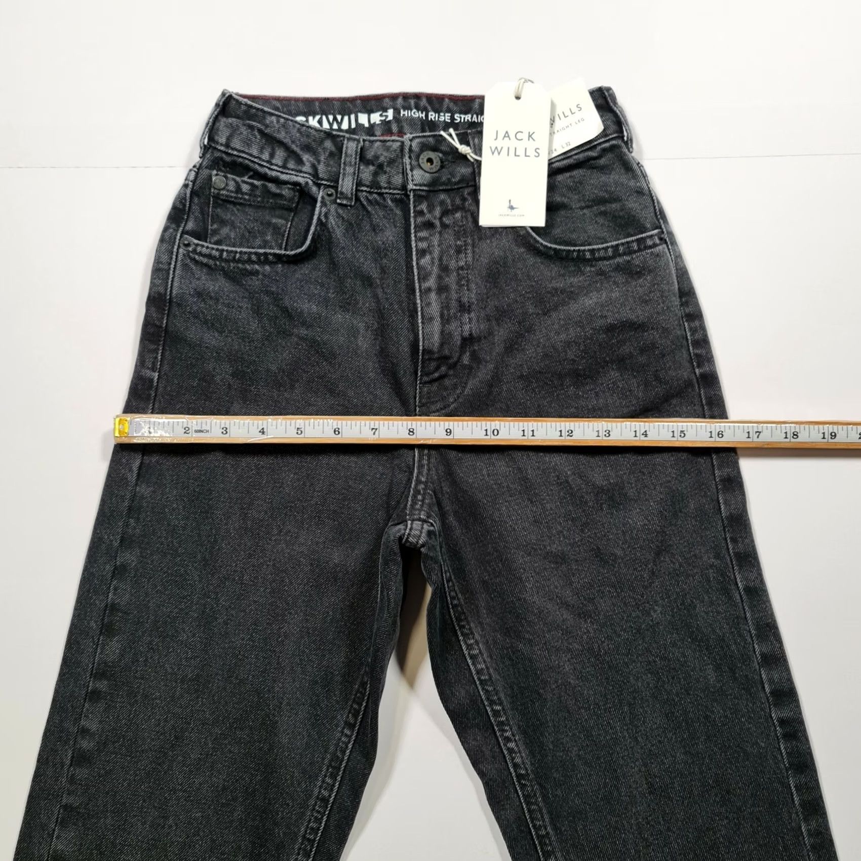 Jack Wills Jack Wills Womens Jeans Black W24 L32 Maddison High Rise Straight Leg Jeans Size 42" / US 20 - 5 Thumbnail
