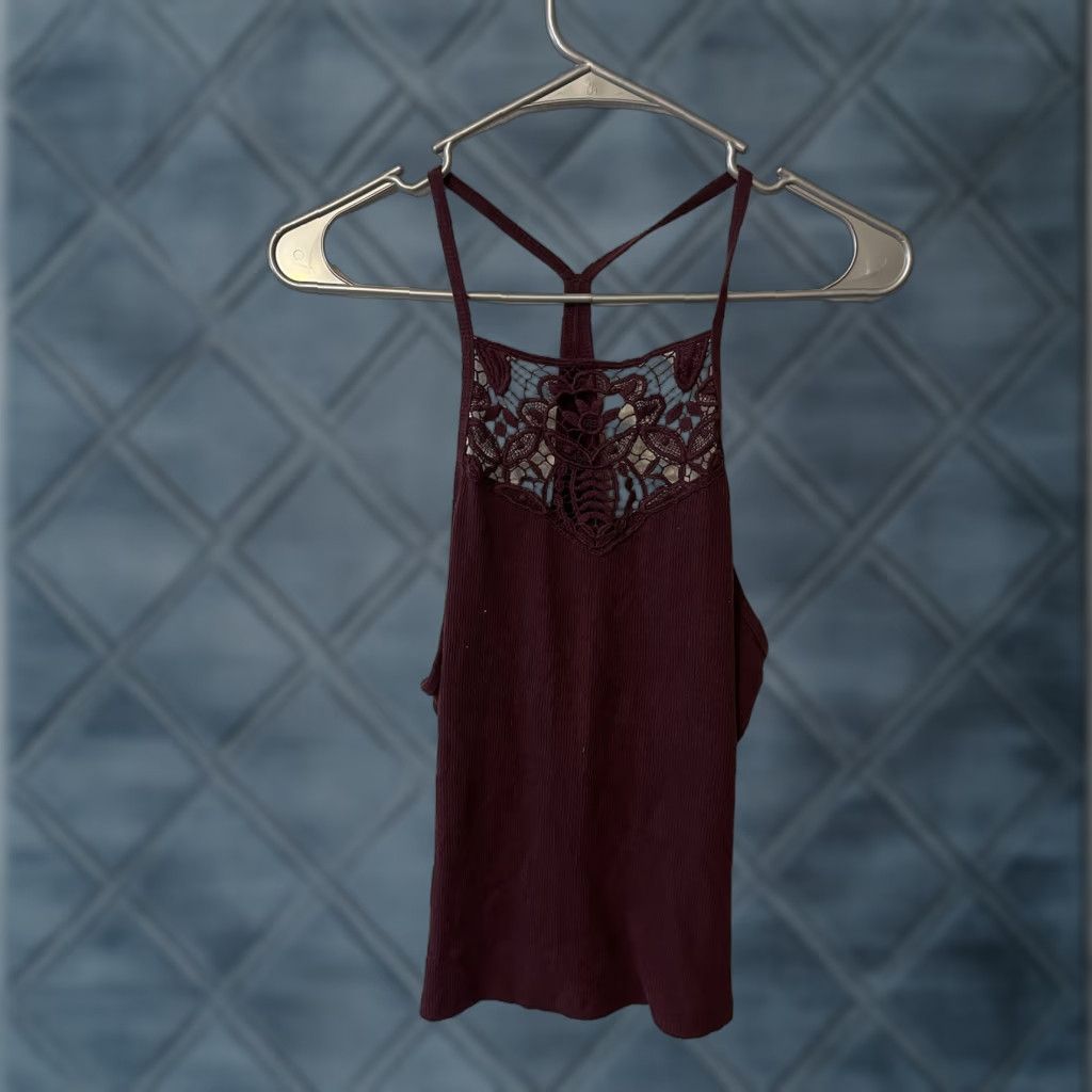 Aeropostale Aeropostale Tank XL Maroon Women Lace Tank Top Clothing Top Teens Shirt Size XL / US 12-14 / IT 48-50 - 1 Thumbnail