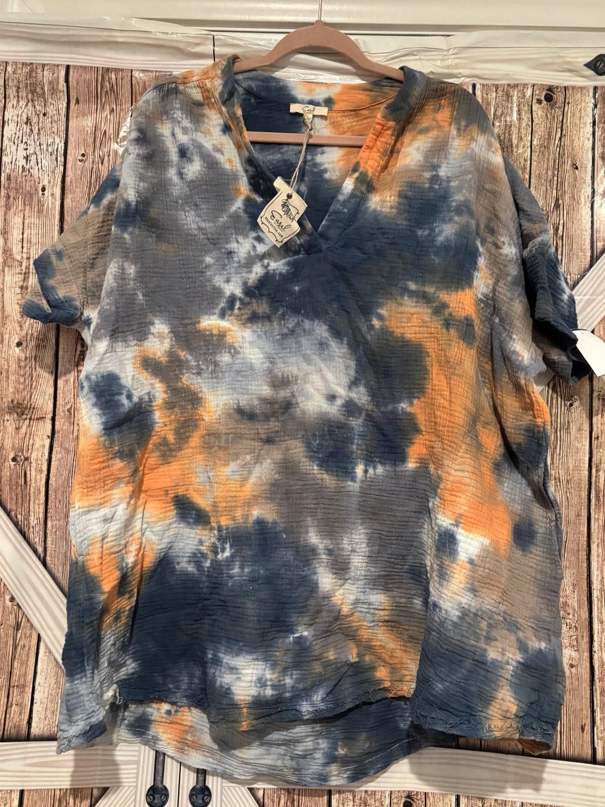 Eastland Womens Easel tie dye short tunic shirt sz L NWTags #309 Size L / US 10 / IT 46 - 1 Thumbnail
