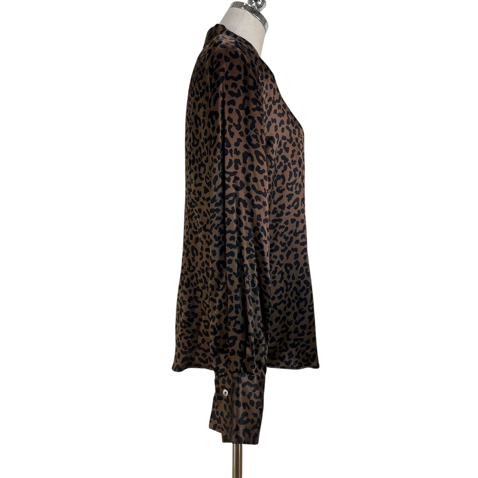 Vintage Vintage Y2K Lord & Taylor Silk Brown Leopard Printed Shirt Size XL / US 12-14 / IT 48-50 - 7 Thumbnail