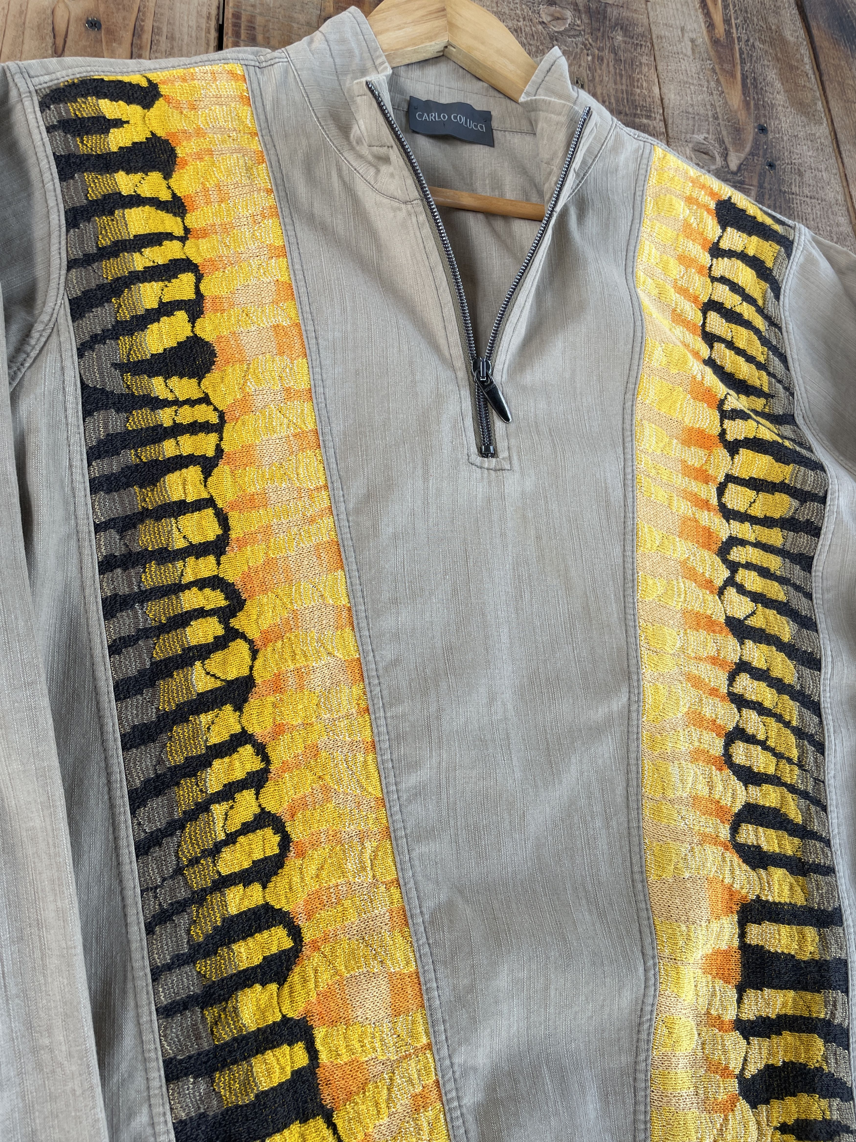 Carlo Colucci Carlo Colucci Vintage 1/4 Zip Textured Pullover Size EUR 52 Size US L / EU 52-54 / 3 - 4 Thumbnail