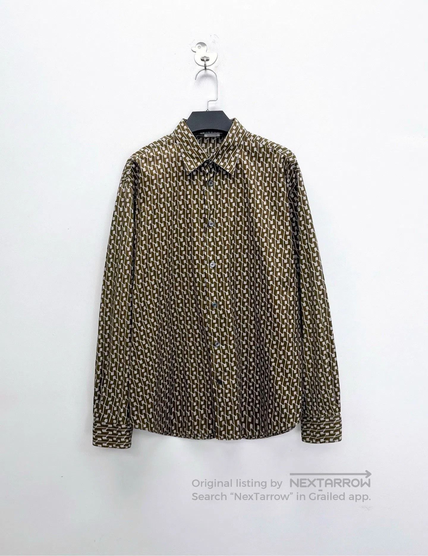 Hermes Hermes Brown H Logo Print Shirt. Size US M / EU 48-50 / 2 - 1 Thumbnail