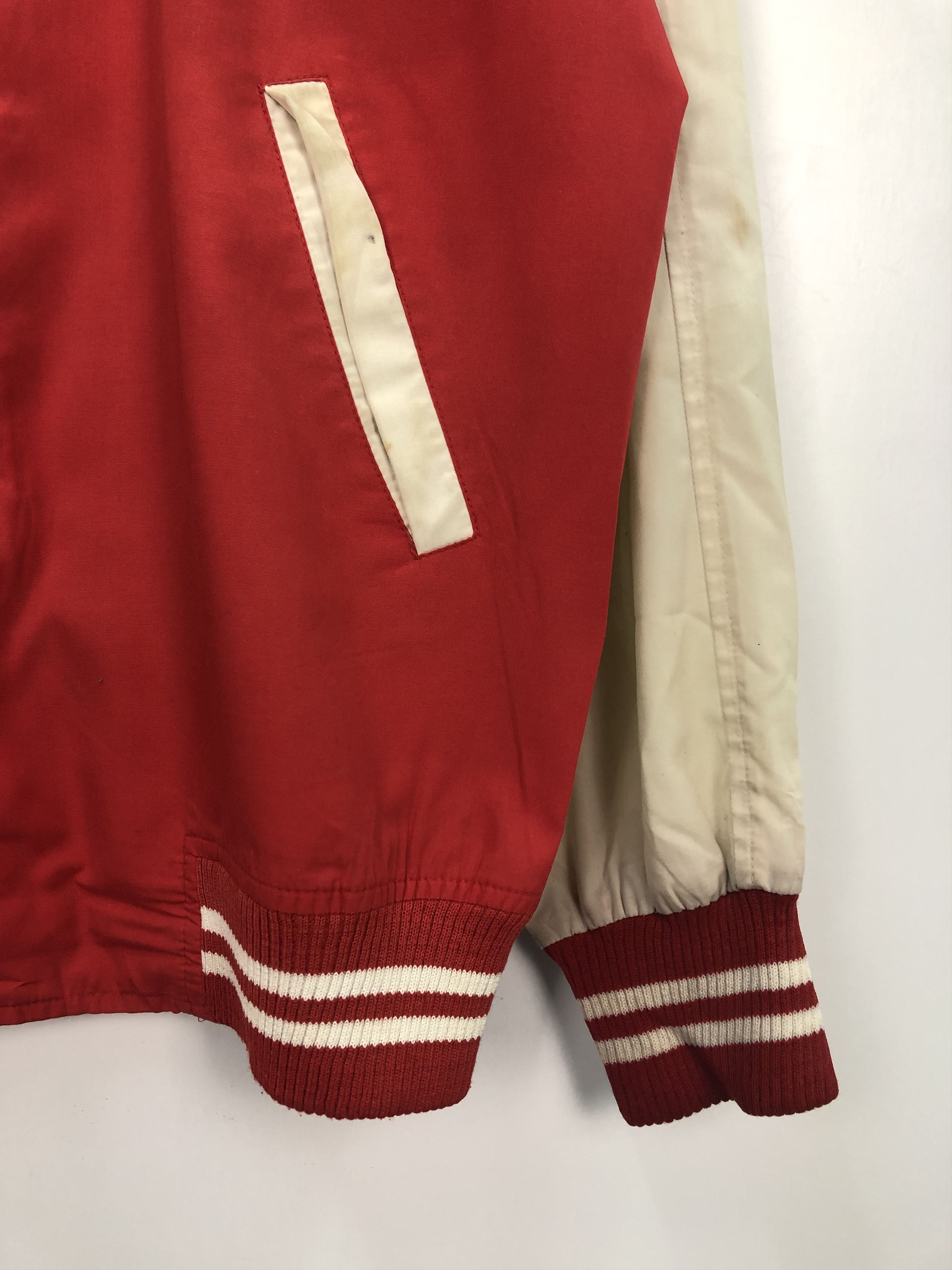 McGregor × Vintage Vintage 90s Mcgregor Wool Varsity Jacket Red J0156 Size US L / EU 52-54 / 3 - 4 Thumbnail