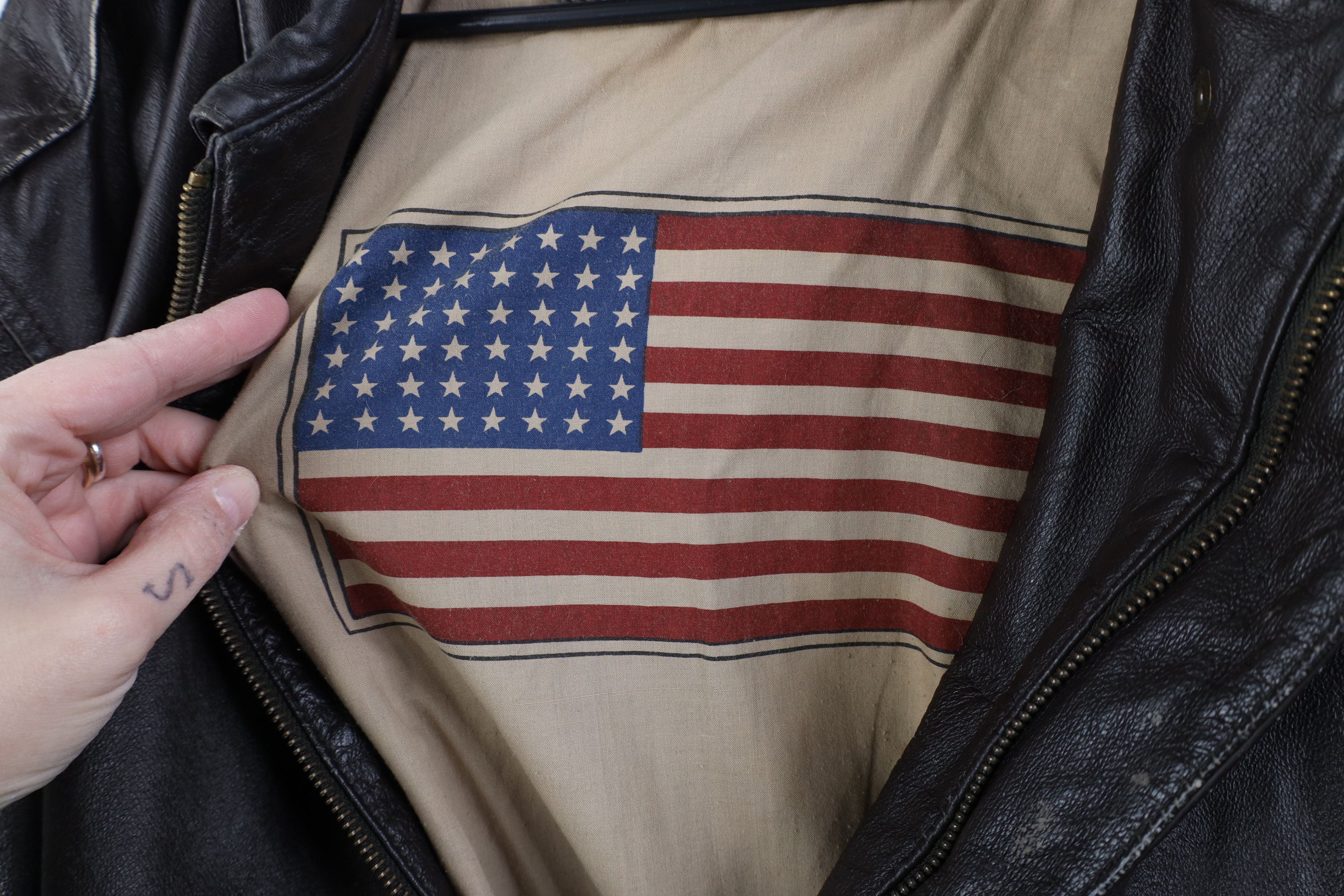 Vintage Vintage 90s Streetwear Force Leather Flight Bomber Jacket Size US M / EU 48-50 / 2 - 10 Thumbnail