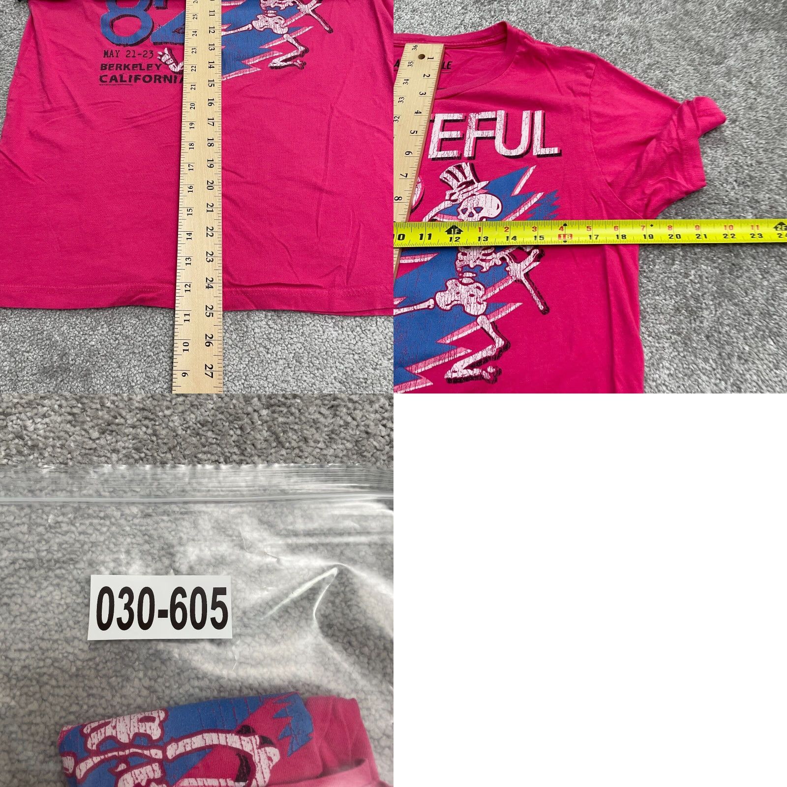 Aeropostale VINTAGE Aeropostale Graphic Band Tee Womens M Pink Round Neck Short Sleeve 80s Music Skull Casual Shirt Size 32" / US 10 / IT 46 - 8 Thumbnail