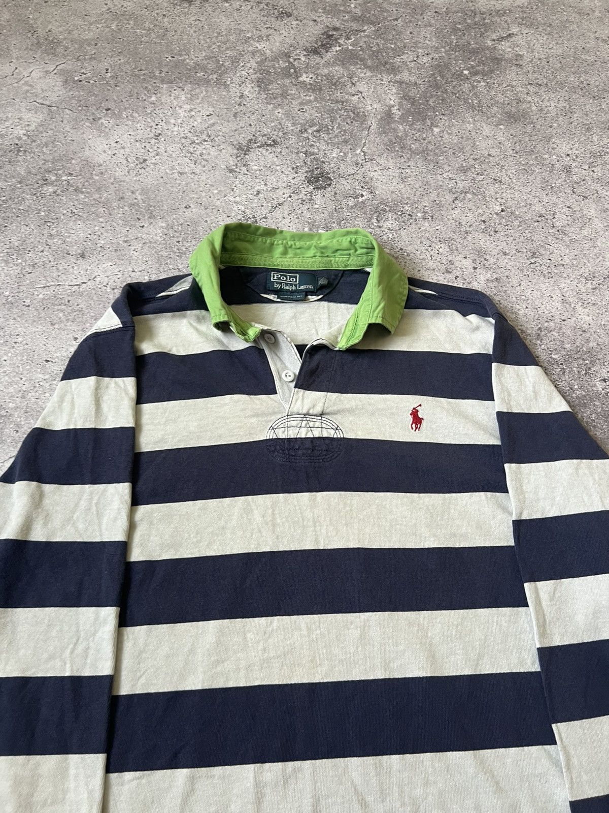 Polo Ralph Lauren Vintage Polo Ralph Lauren Striped Rugby Long Sleeve Size US XL / EU 56 / 4 - 3 Thumbnail