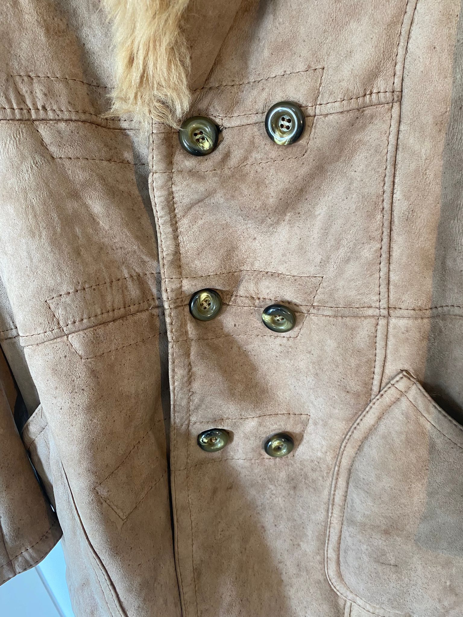 Other Original Shearling Sheepskin Fur Vintage Coat for Men M/L Size US M / EU 48-50 / 2 - 13 Thumbnail