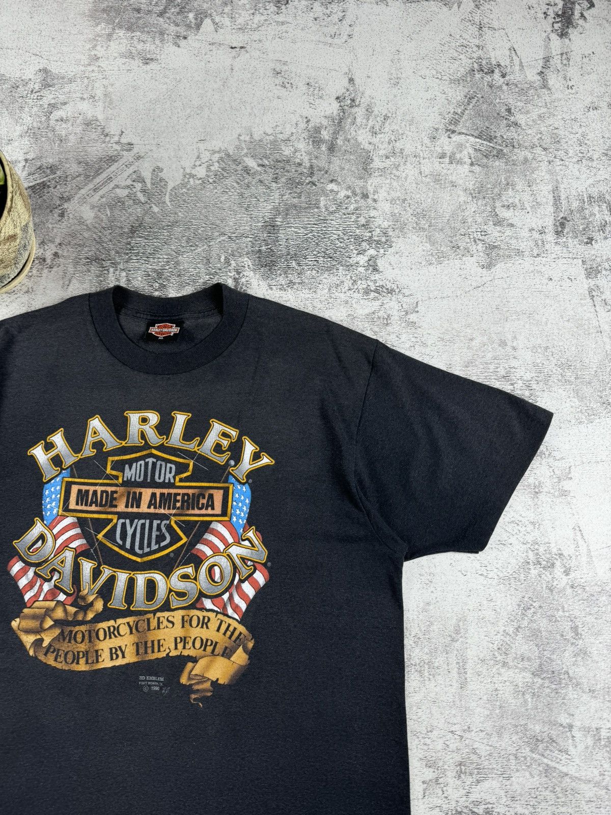 Harley Davidson 90s 1990 Harley Davidson USA Bike Eagle Print T Shirt Tee Size US XL / EU 56 / 4 - 5 Thumbnail