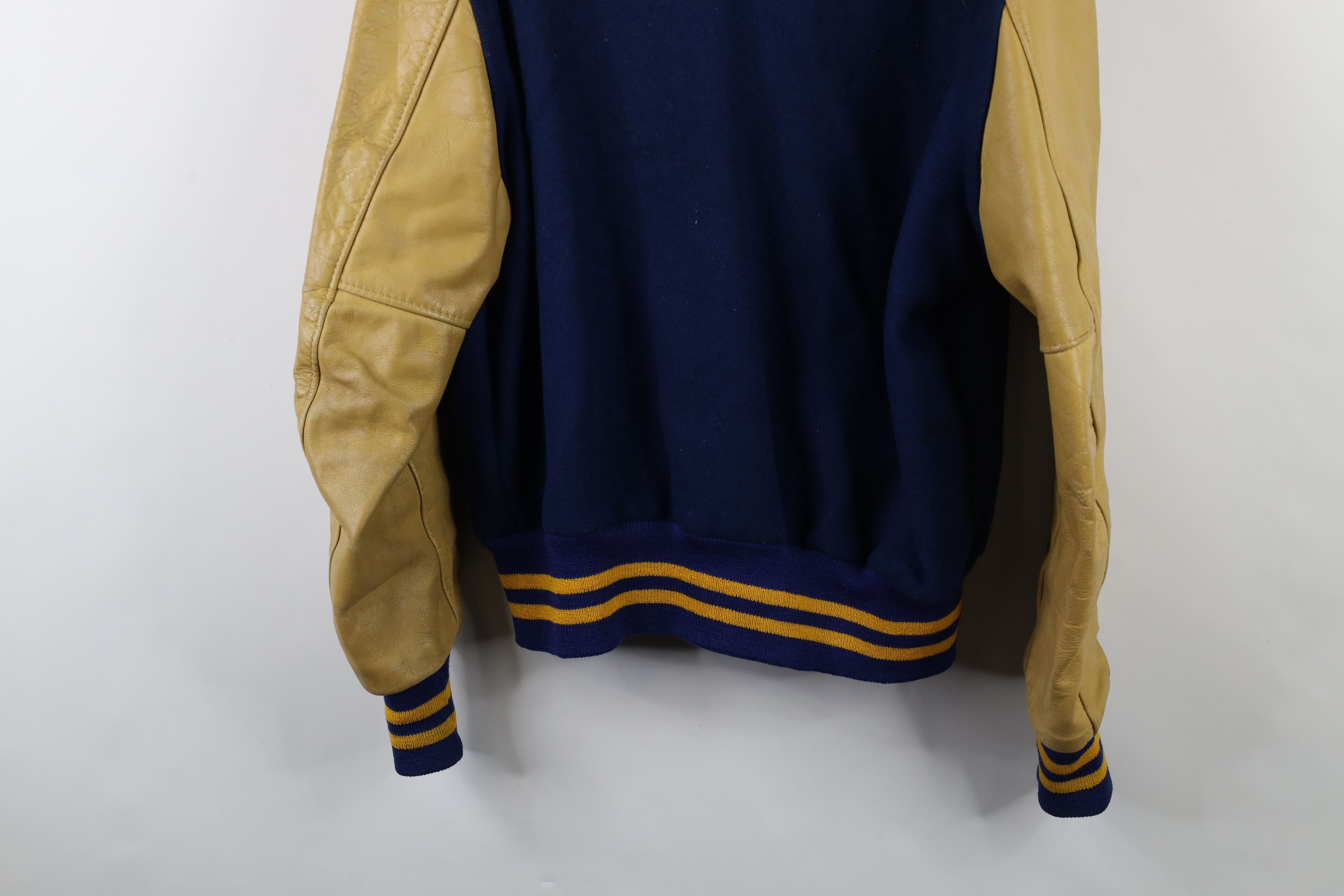 Vintage Vintage 70s Streetwear Leather Varsity Letterman Jacket USA Size US XL / EU 56 / 4 - 15 Thumbnail