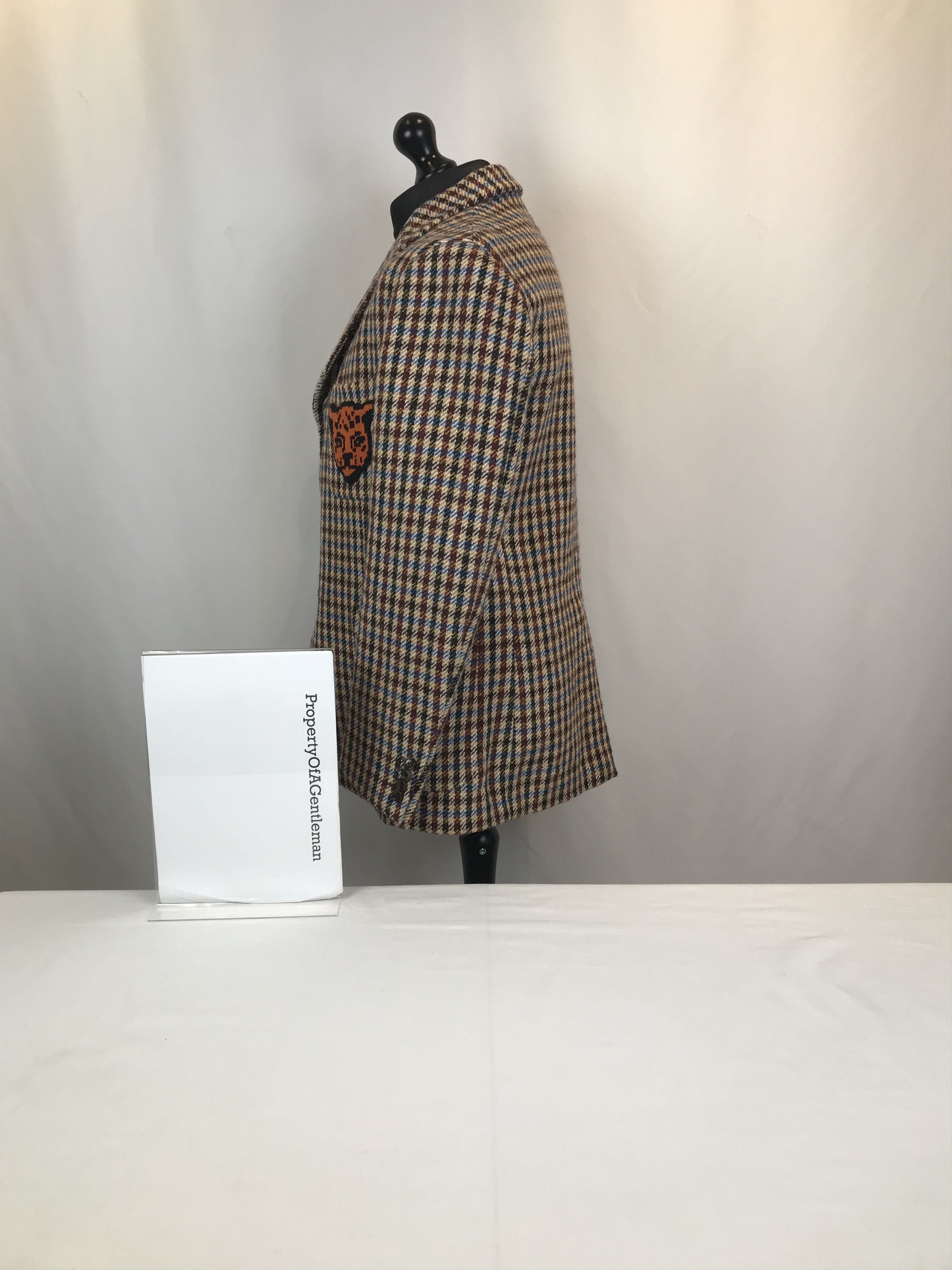 Gucci Gucci Checkered Tiger Embroidered Blazer Size 52R - 4 Thumbnail