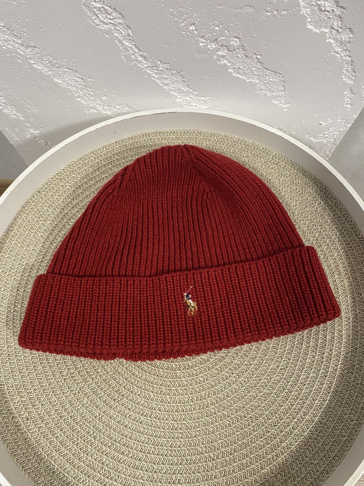 Polo Ralph Lauren Polo Ralph Lauren Red Merino Wool Beanie Hat Size ONE SIZE - 1 Thumbnail