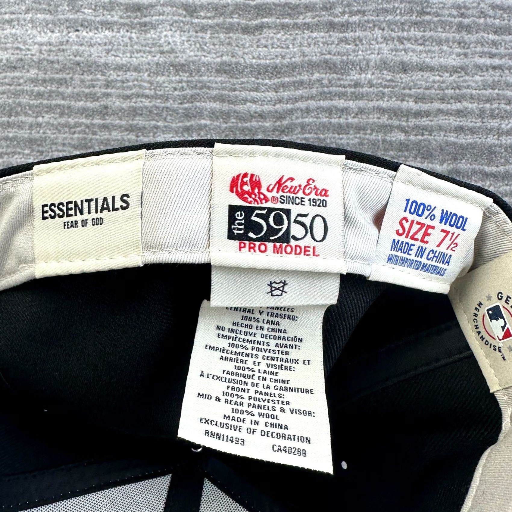 Fear of God Fear Of God Hat Cap Mens Fitted 7 1/2 Black White New Era Wool Essentials Baseball Cap 7 1/2 Mens Black Wool New Era Fear Of God Hat Cap Baseball Cap Size ONE SIZE - 5 Thumbnail