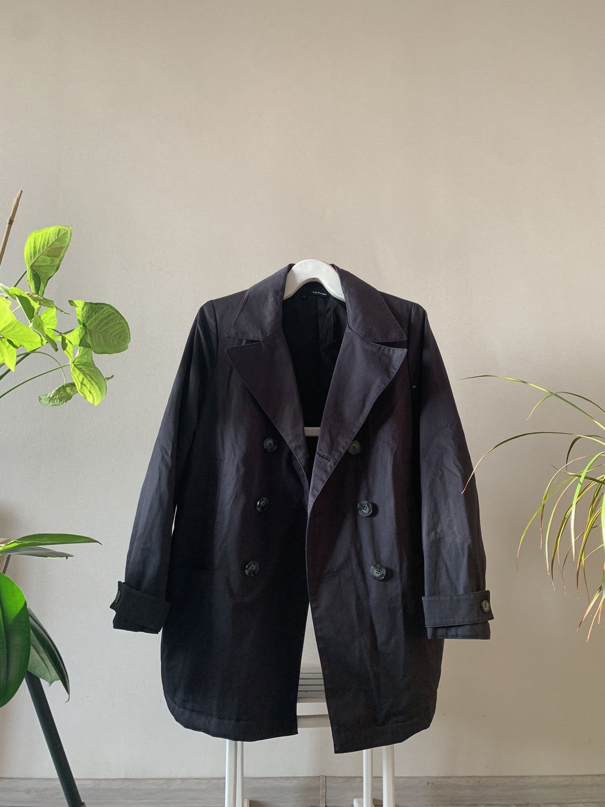 The Kooples Double-Breasted Trench Coat Jacket ysl gucci