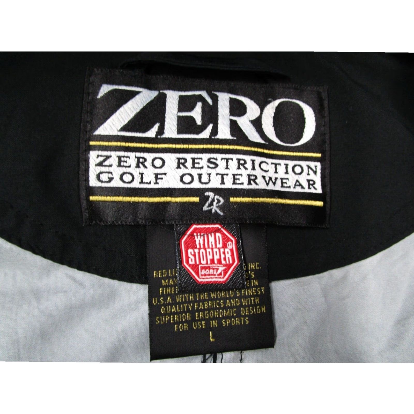 Vintage Zero Restriction Windstopper Mens Large Black 1/4 Zip Golf Jacket Lightweight Nylon Outdoor Sports Size US L / EU 52-54 / 3 - 2 Thumbnail
