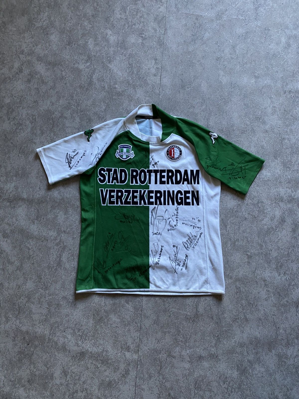 Vintage AUTOGRAPHED 2003/04 Feyenoord Rotterdam Away Jersey Kappa Size US S / EU 44-46 / 1 - 1 Thumbnail