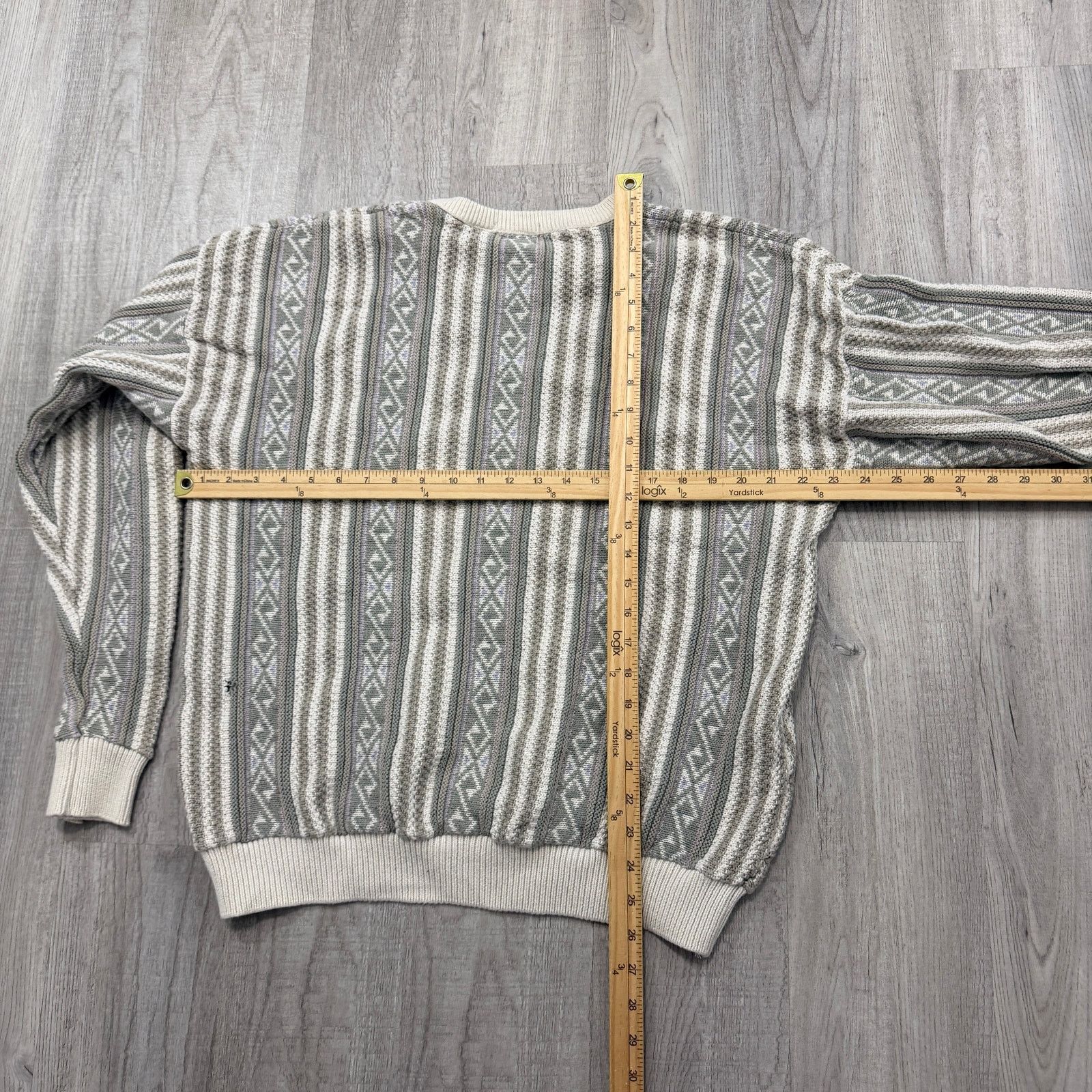 Vintage Vintage Claiborne Sweater Men's Large Geometric Crewneck Size US L / EU 52-54 / 3 - 7 Thumbnail