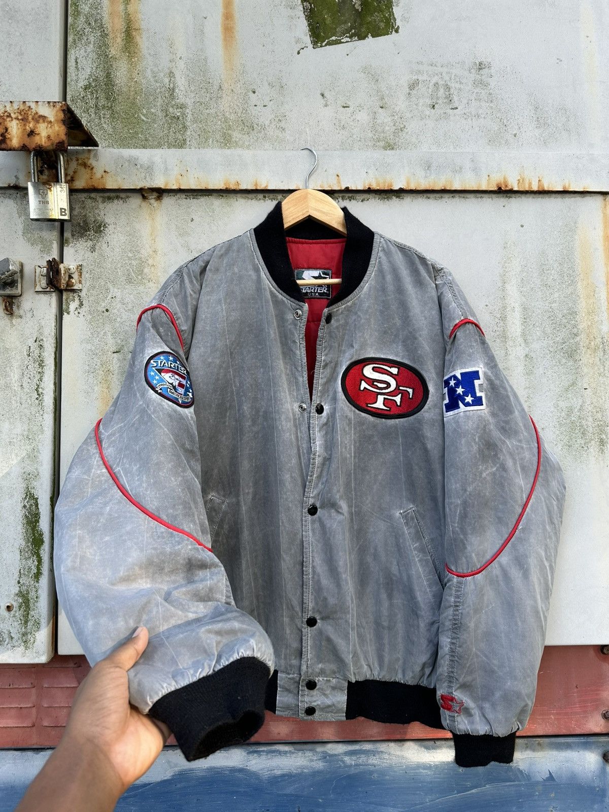 Vintage **grail**Vintage Starter San Francisco 49ers Bomber Jacket Size US XL / EU 56 / 4 - 3 Thumbnail