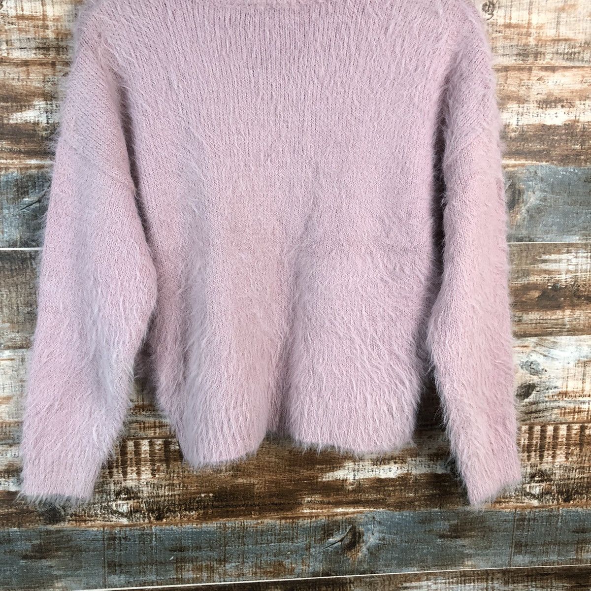 Homespun Knitwear DLL Ingni Pink Mohair shaggy fur Knitwear #C234 Size S / US 4 / IT 40 - 14 Thumbnail