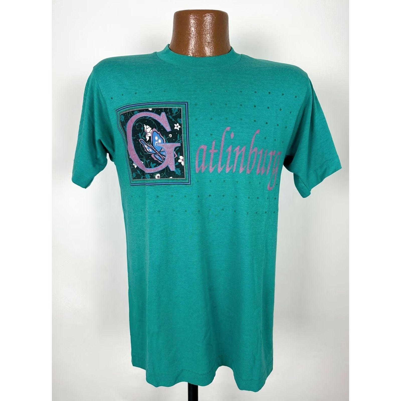 Fruit Of The Loom VINTAGE Gatlinburg T-Shirt M Fruit of the Loom Unisex Adults Cotton Polyester Teal Green 90s 90s Shirt Casual Hipster Grunge Size US M / EU 48-50 / 2 - 3 Thumbnail