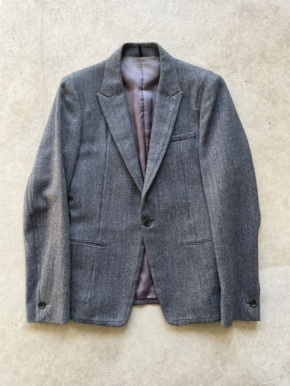 image of Undercover Aw05 Arts & Crafts Wool / Alpaca Blazer | 3 in Grey, Men's (Size Medium)