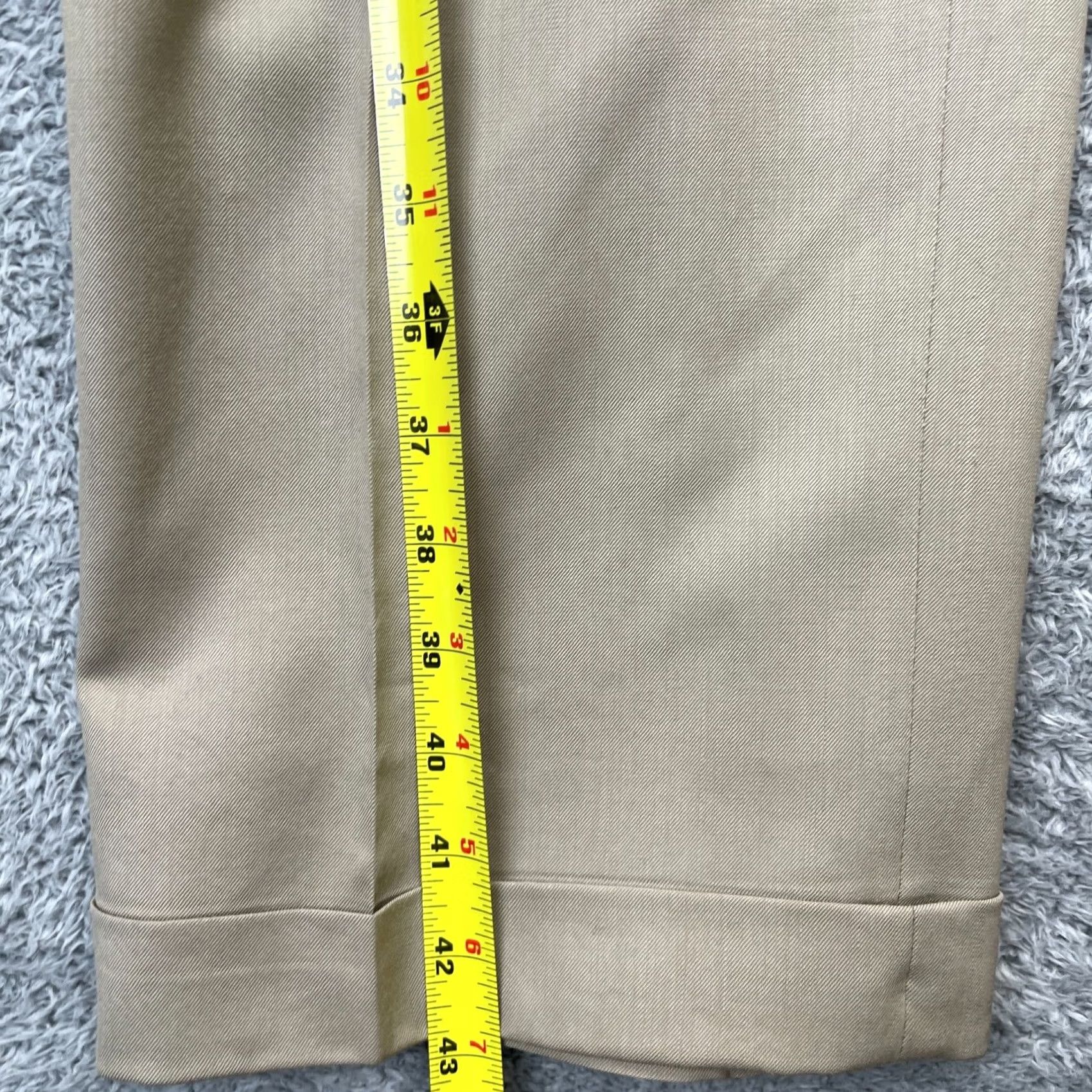 Jos. A. Bank VINTAGE Jos A Bank Pants Mens Medium Beige Dress Pleated Cuffed Straight Leg Formal Size US 34 / EU 50 - 7 Thumbnail