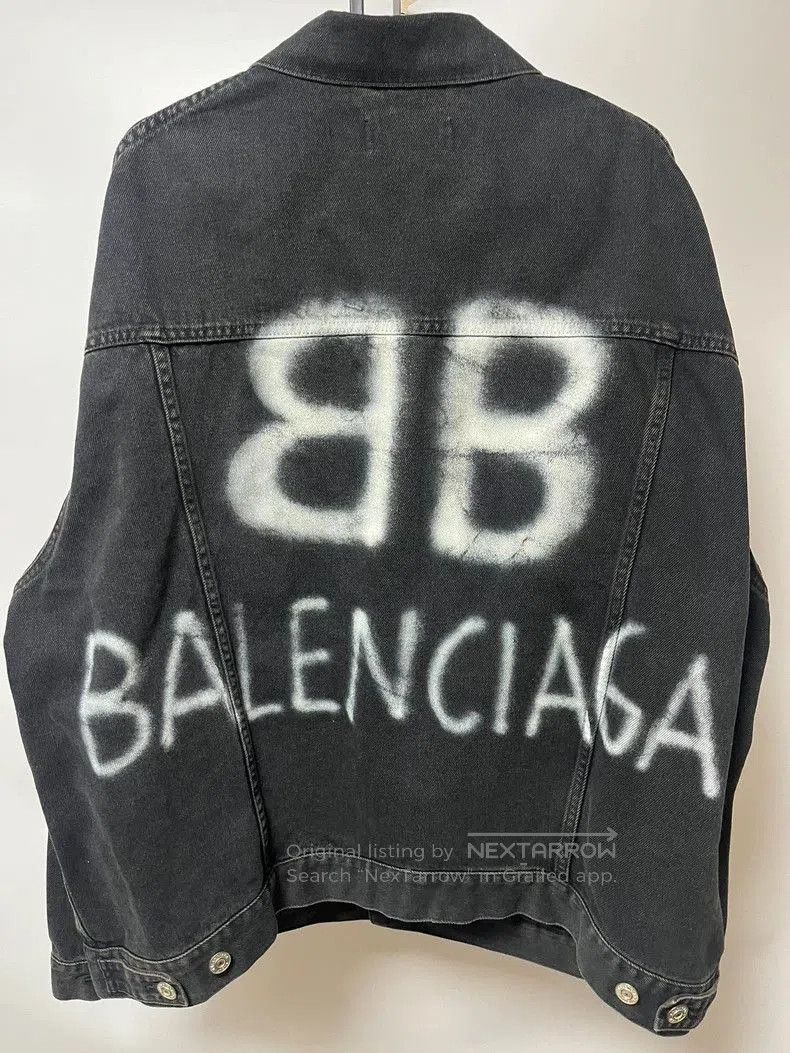 Balenciaga Balenciaga Black Denim Logo Jacket. Size US XS / EU 42 / 0 - 1 Thumbnail