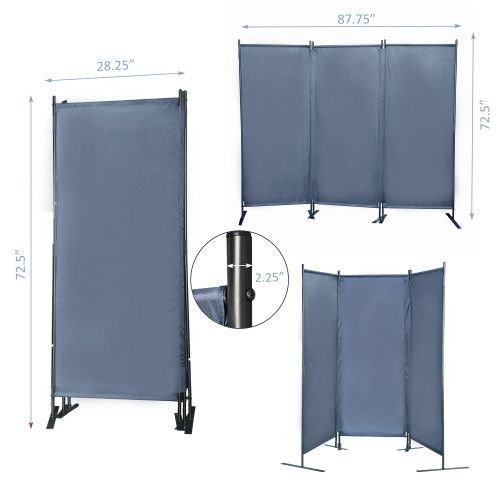 Designer × Homemade 6 Ft Modern Room Divider, 3-Panel Folding Privacy Screen w/ Size US L / EU 52-54 / 3 - 3 Thumbnail