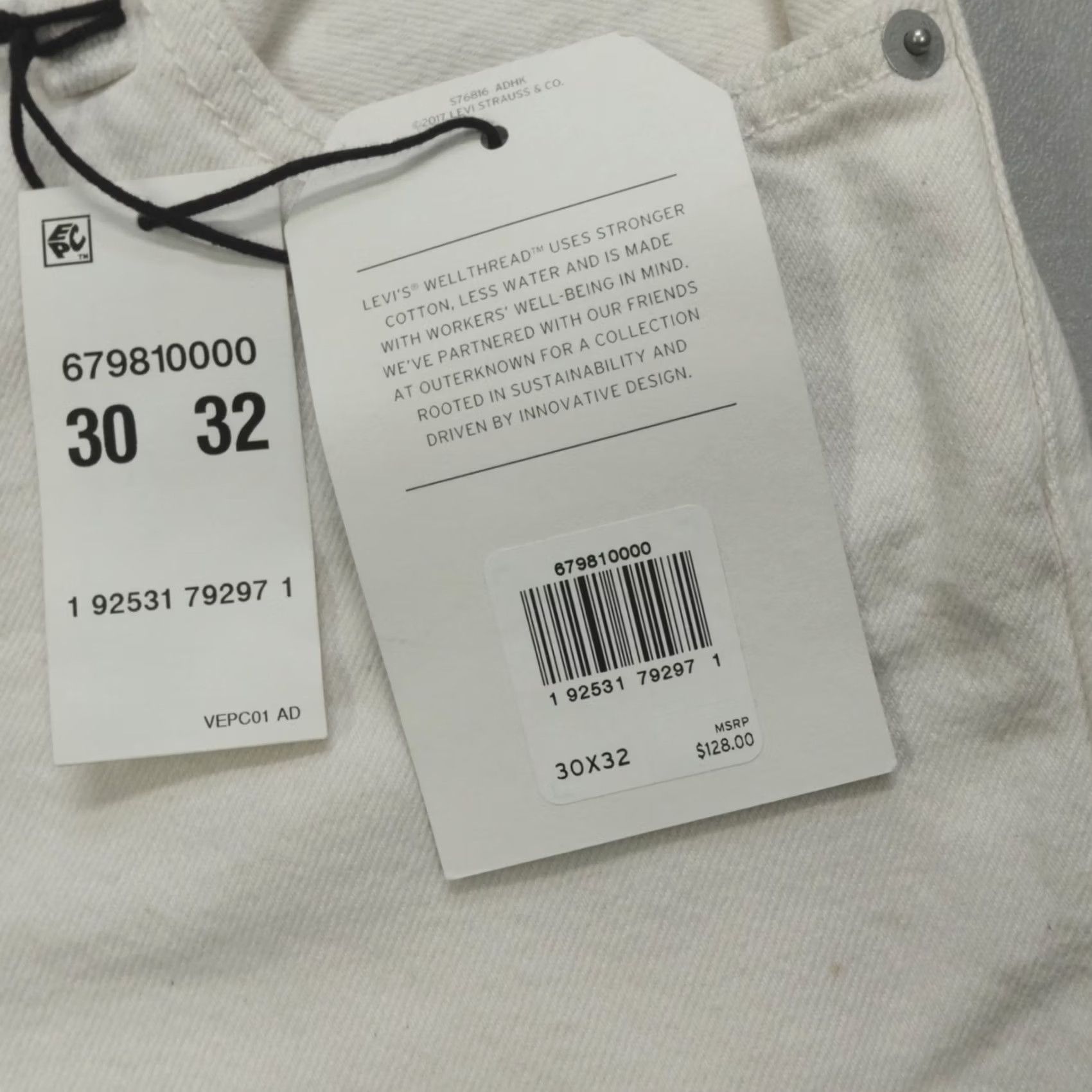 Levi's Outerknown x Levi's 511 Slim Fit Denim Jeans Men's 30x32 5-Pockets Cotton Hemp Size US 30 / EU 46 - 3 Thumbnail
