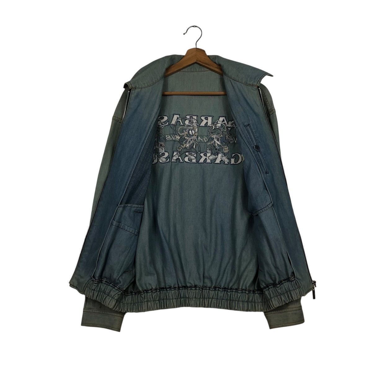 Japanese Brand 📌Vintage Denim Jacket Cartoon Big Logo Angelo Garbasus Size US M / EU 48-50 / 2 - 14 Thumbnail