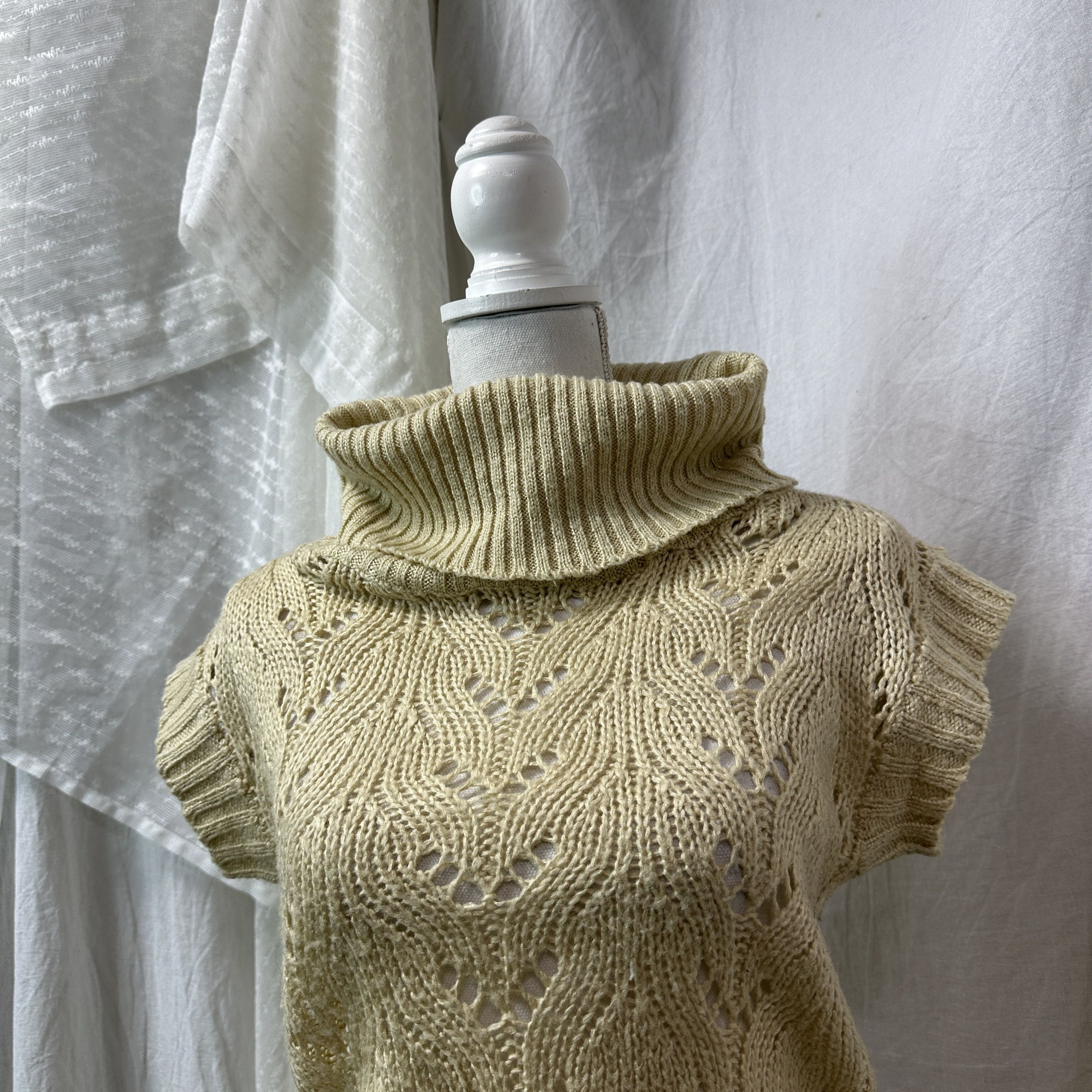 Vintage Vintage Cottage Big Collar Turtleneck Sweater Y2K Size M / US 6-8 / IT 42-44 - 3 Thumbnail