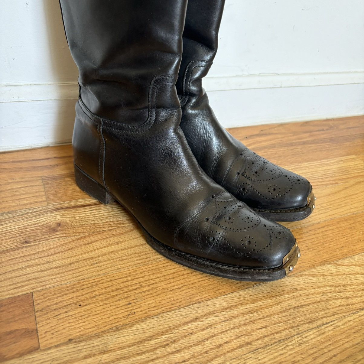Miu Miu FW2006 Steel Toe Western Boots Size US 8.5 / IT 38.5 - 2 Thumbnail