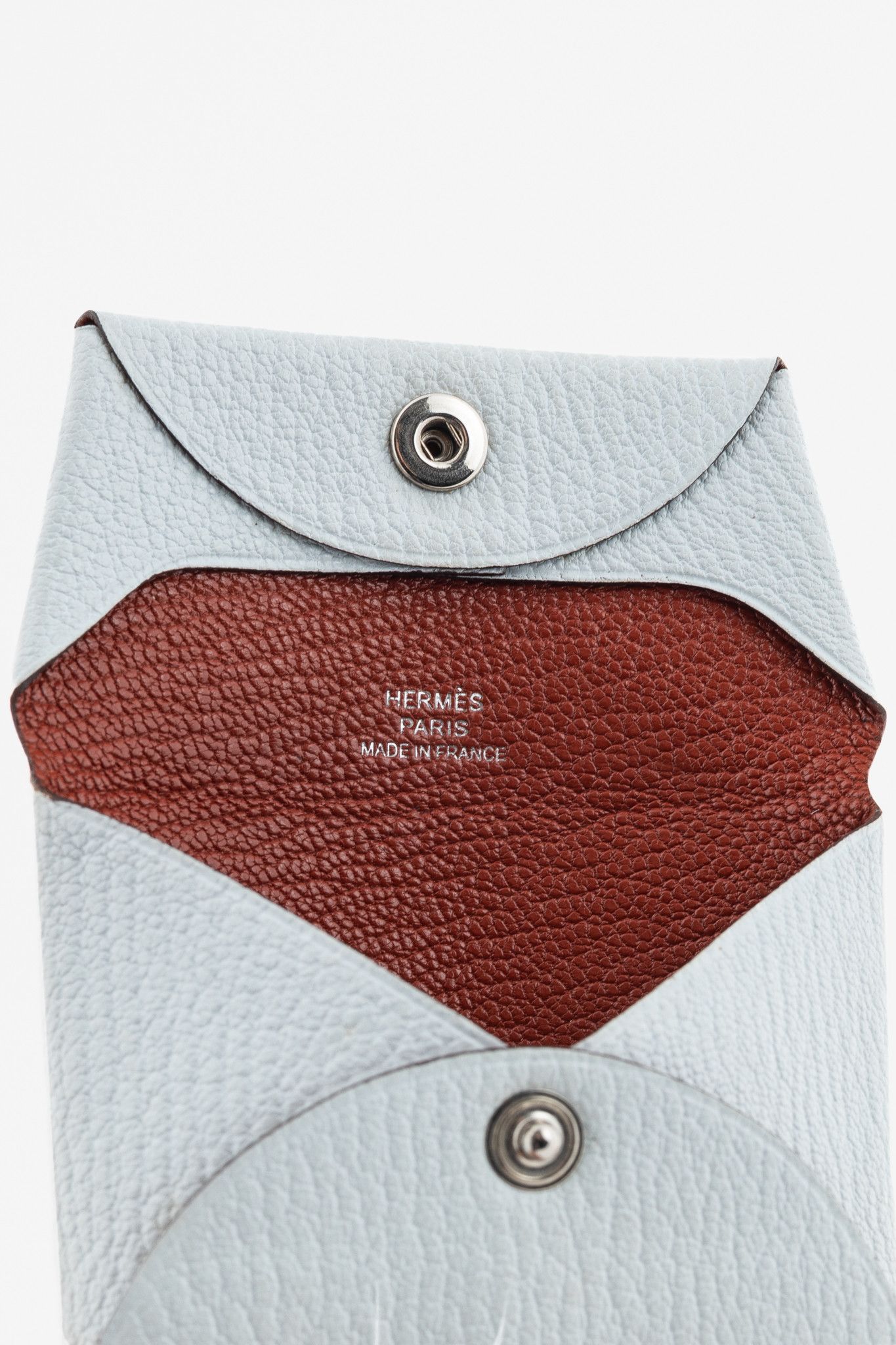 Hermes Hermes Bastia Bleu Brume & Brique Chevre Mysore Change Purse Size ONE SIZE - 6 Thumbnail