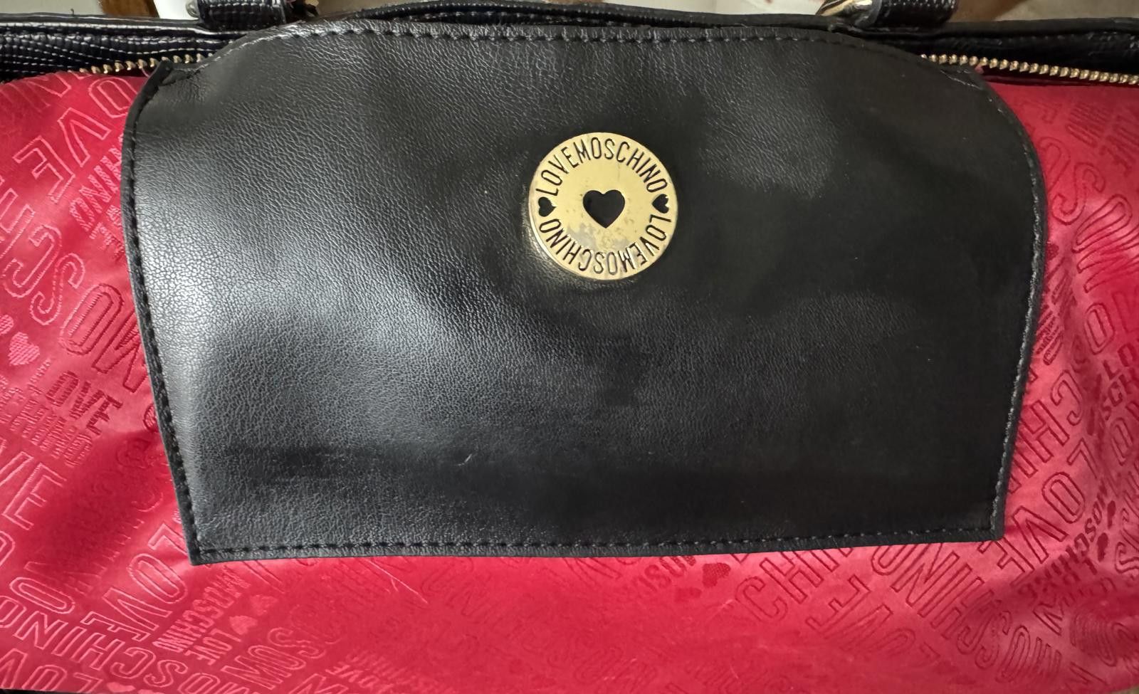 Other Love Moschino Black Textured Leather Tote with Chain Detail Size ONE SIZE - 4 Thumbnail