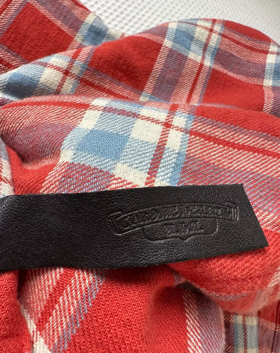 Chrome Hearts Red Lined plaid checkered flannel jacket Size US L / EU 52-54 / 3 - 3 Thumbnail