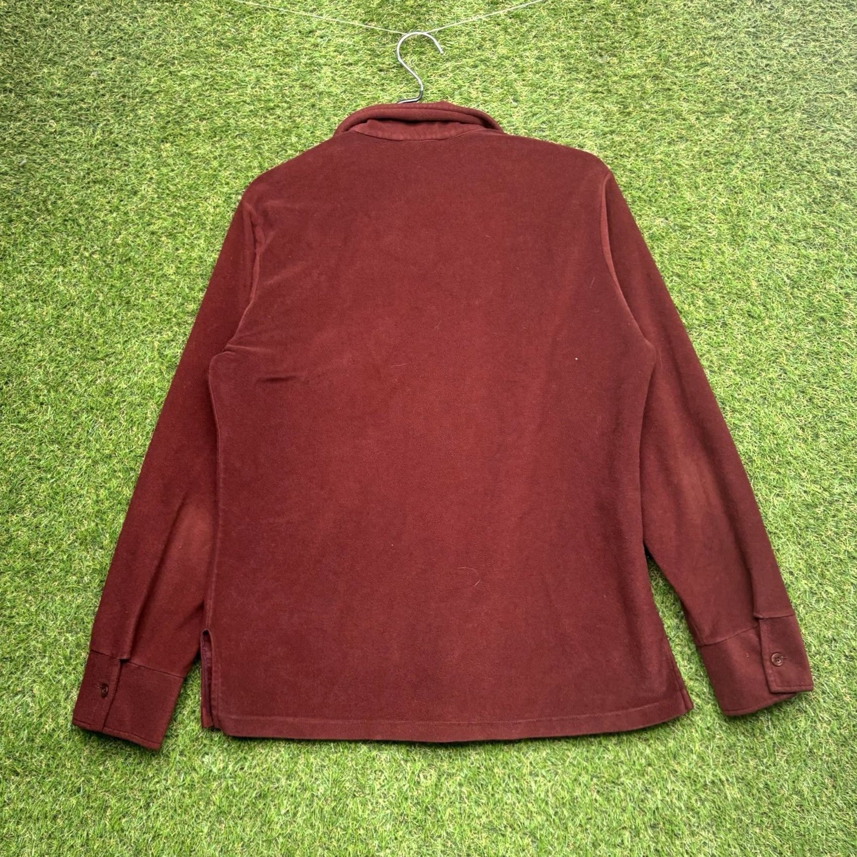Lee VINTAGE Lee Velour Polo Shirt Mens M Red 70s Velour Polo LS Made USA Lee Polo Shirt Mens Regular M Red 1970s Size US M / EU 48-50 / 2 - 2 Thumbnail