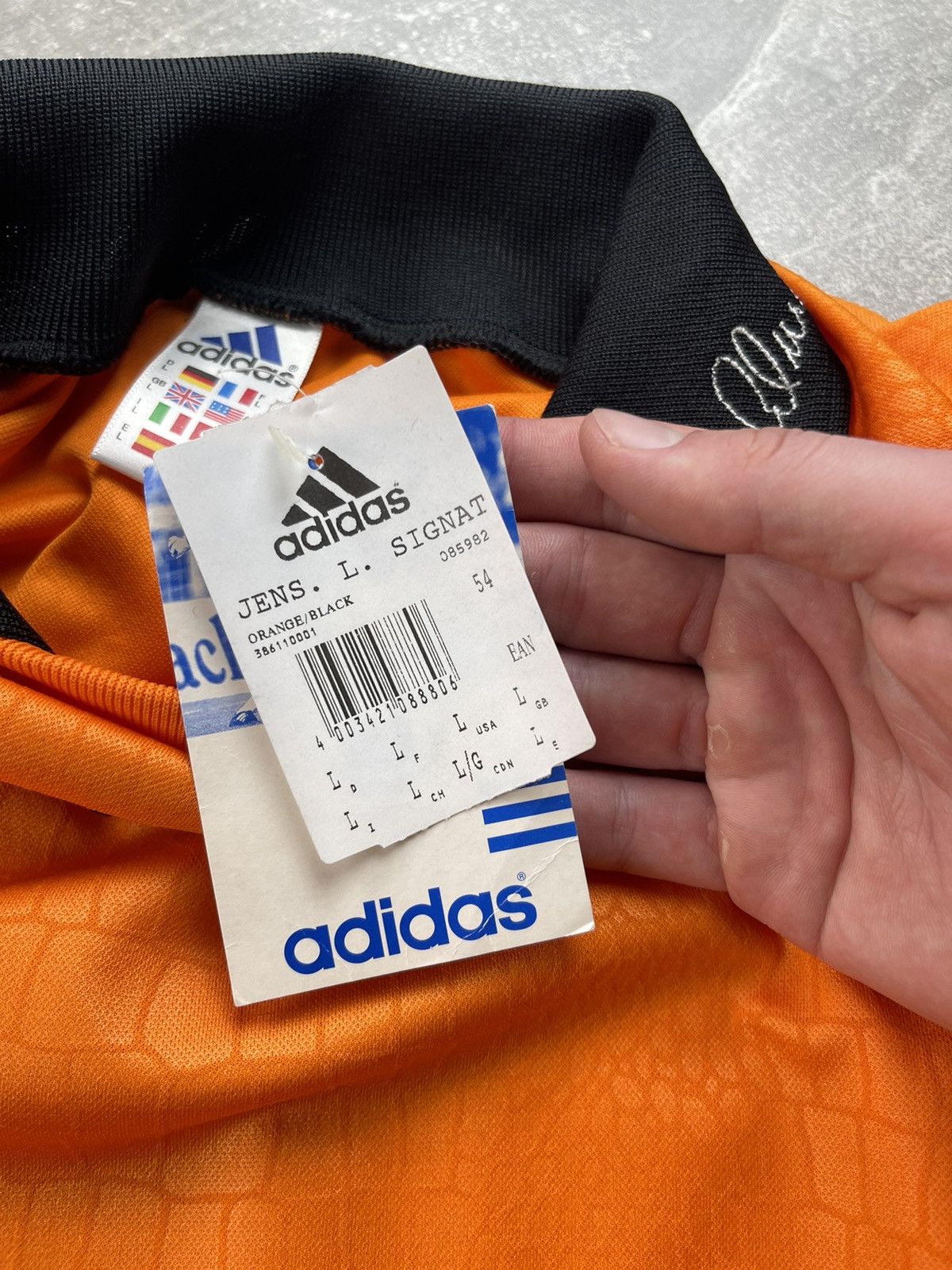 Adidas × Vintage Vintage Adidas Jens Lehmann Goalkeeper Jersey 1 Orange Black Size US L / EU 52-54 / 3 - 11 Thumbnail