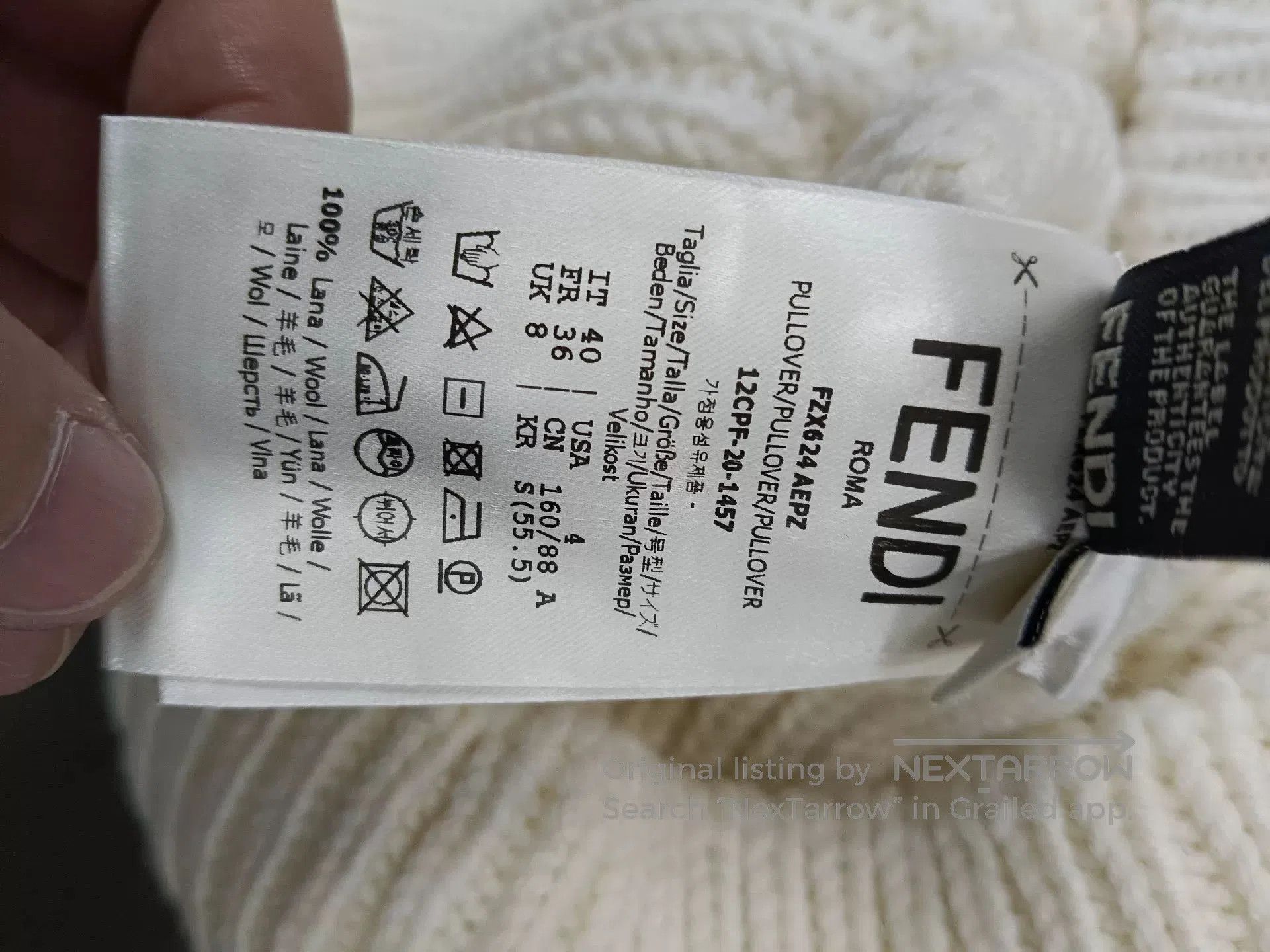 Fendi fendi classic logo knitted sweater in white. Size US M / EU 48-50 / 2 - 6 Thumbnail
