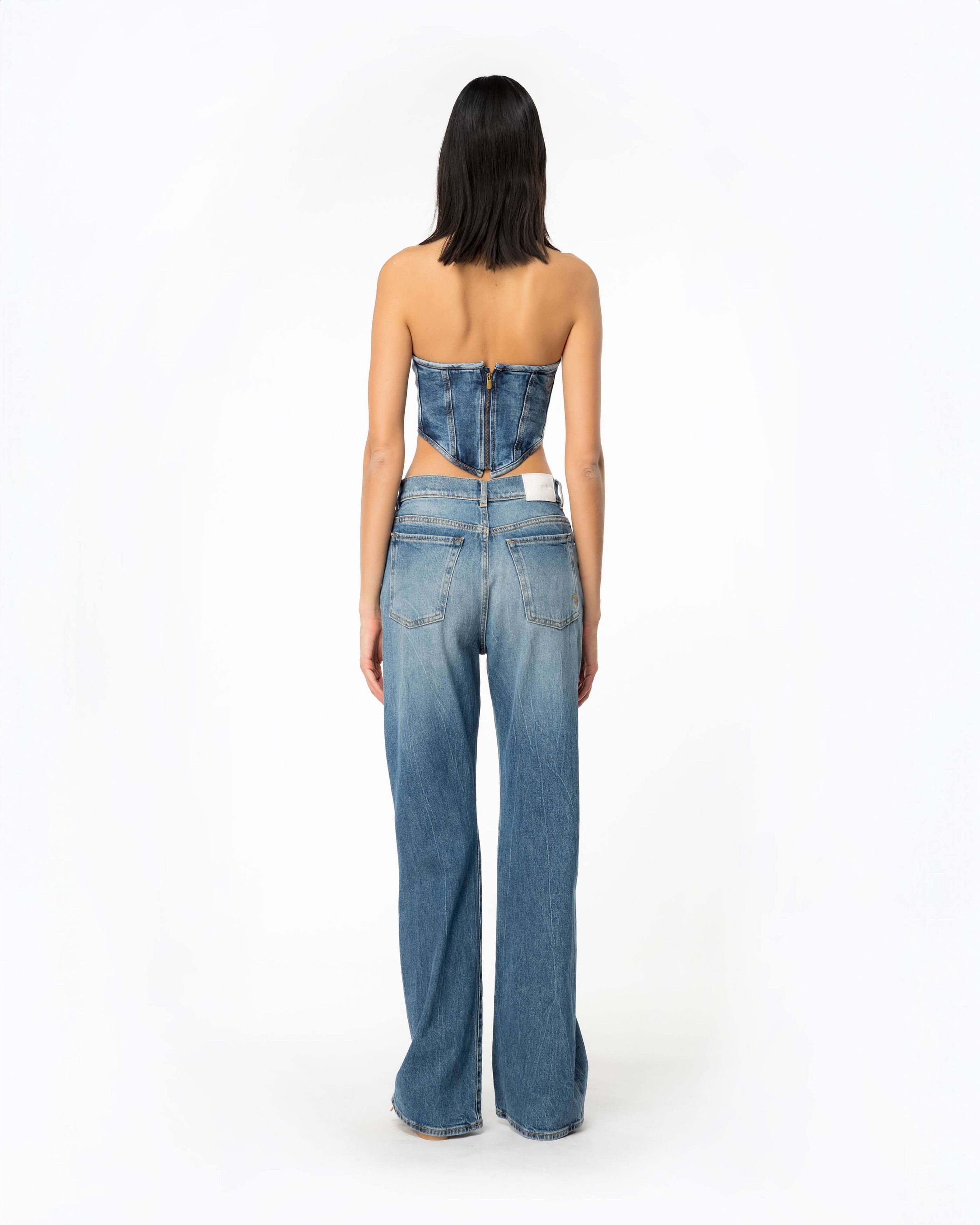 Pinko o1s22i1n0824 Wanda Wide Leg Loose Jeans in Blue Size 27" / US 4 / IT 40 - 5 Thumbnail