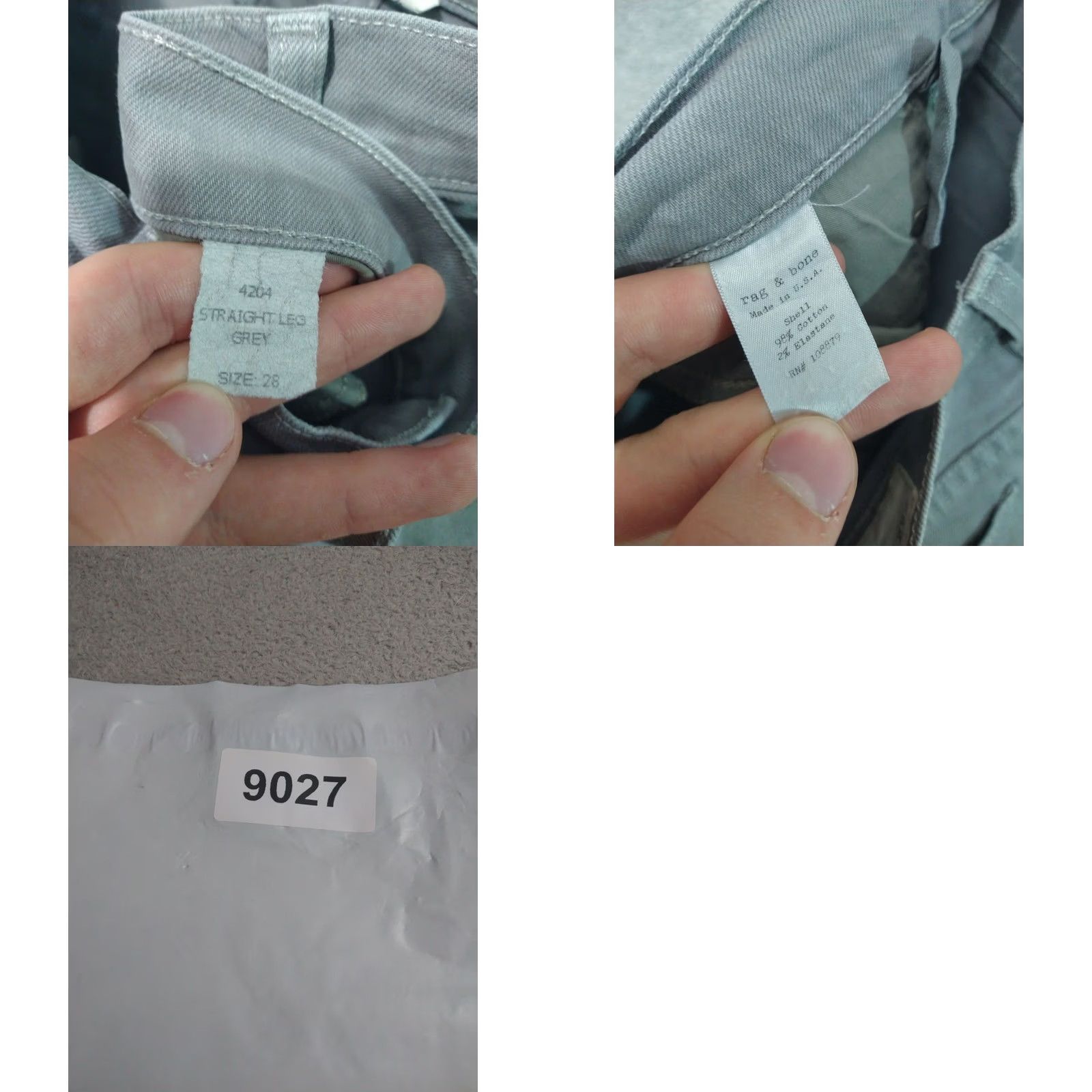 Rag & Bone rag & bone Jeans Womens 28 Gray Denim Straight Leg Stretch Low Rise USA Size 28" / US 6 / IT 42 - 8 Thumbnail