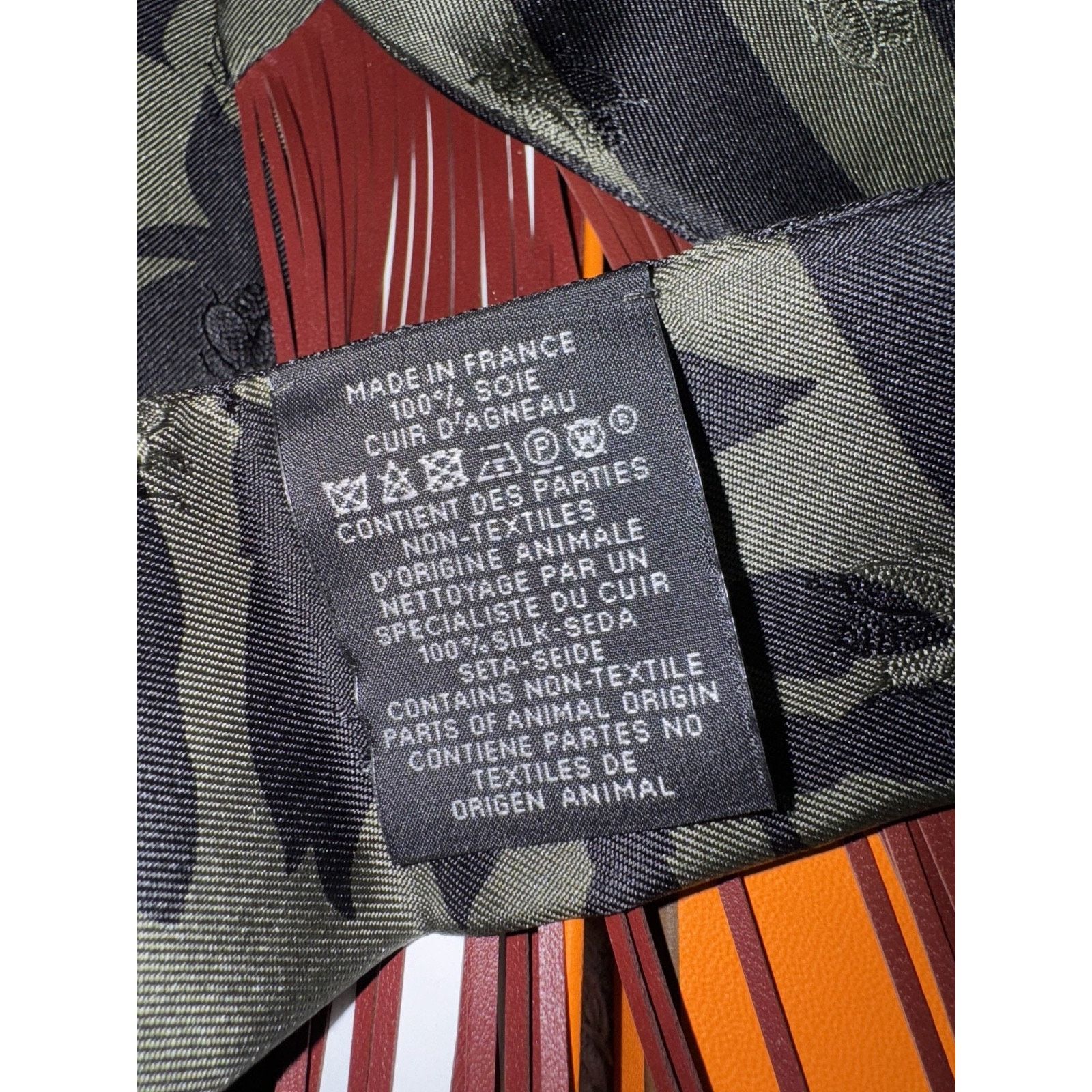 Hermes Hermes Scarf Twilly Leather Bouquet Black Loden Rouge H Size ONE SIZE - 11 Thumbnail
