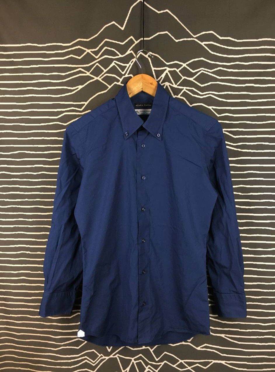 Japanese Brand Azabu Tailor x Thomas Mason Navy Blue Button-Down Shirt Size US S / EU 44-46 / 1 - 2 Thumbnail