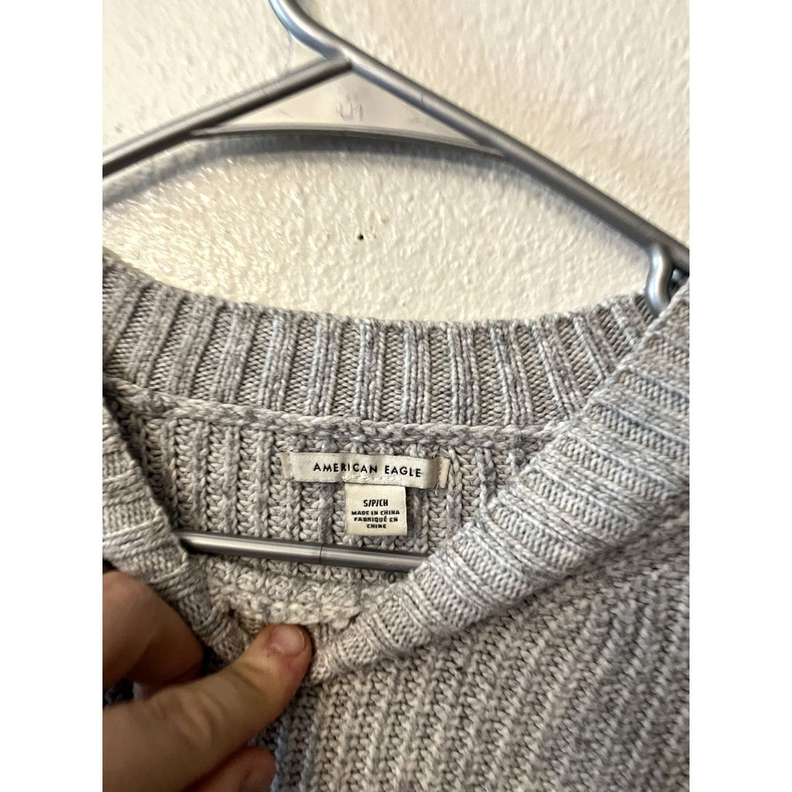 American Eagle Outfitters American Eagle Outfitters Small Gray Long Sleeve Sweatshirt Crew Women Cotton Blend Size S / US 4 / IT 40 - 2 Thumbnail