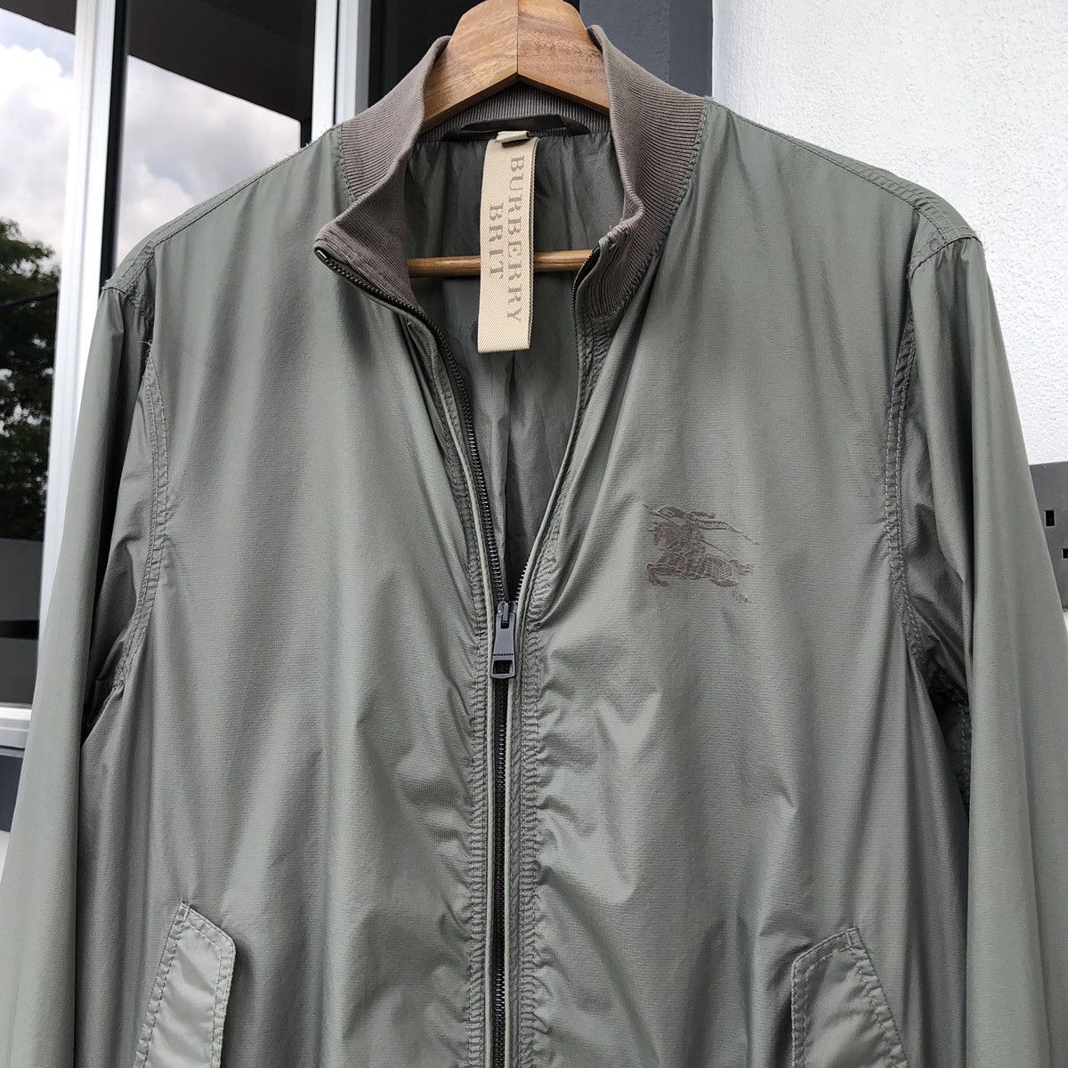 Burberry Burberry Brit Stonewashed Grey Zip Front Bomber Jacket Size US S / EU 44-46 / 1 - 4 Thumbnail