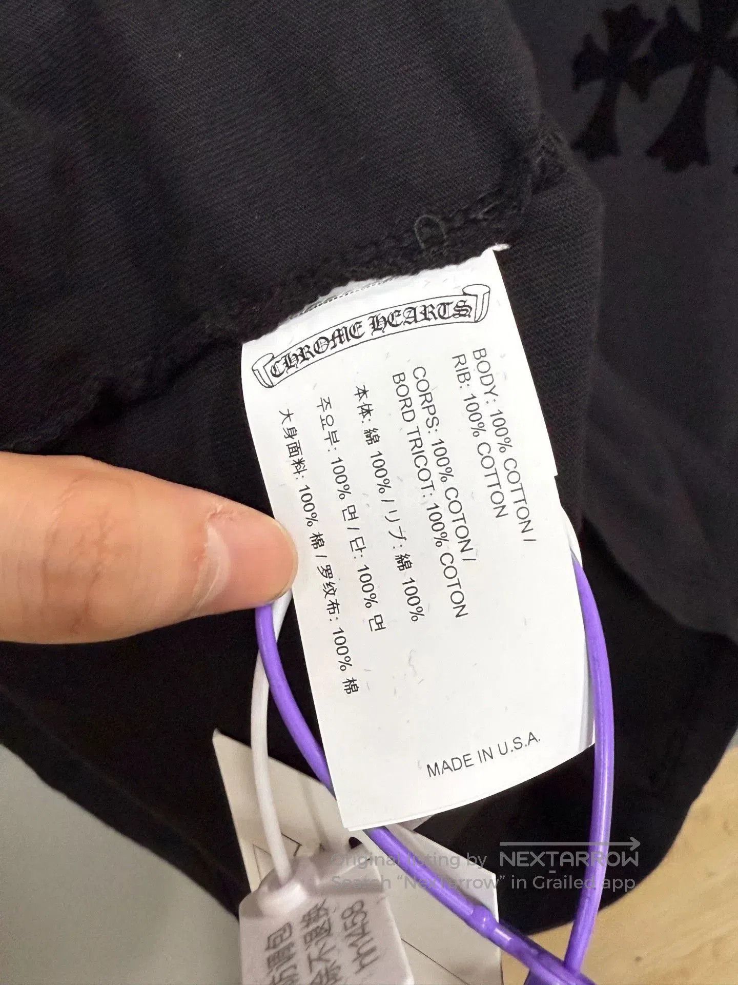 Chrome Hearts Chrome Hearts Black Velvet Cross Longsleeve. Size US M / EU 48-50 / 2 - 5 Thumbnail