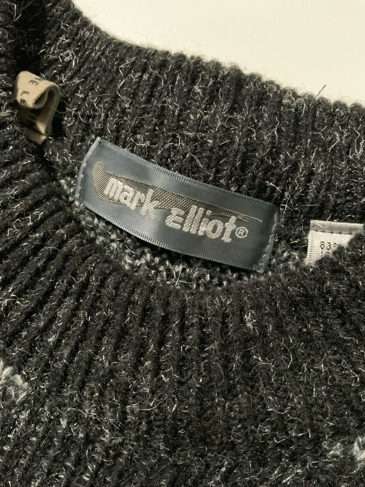 Vintage 80s Mark Elliot Wool Leather Trim Knit Crewneck Sweater Size US M / EU 48-50 / 2 - 6 Thumbnail