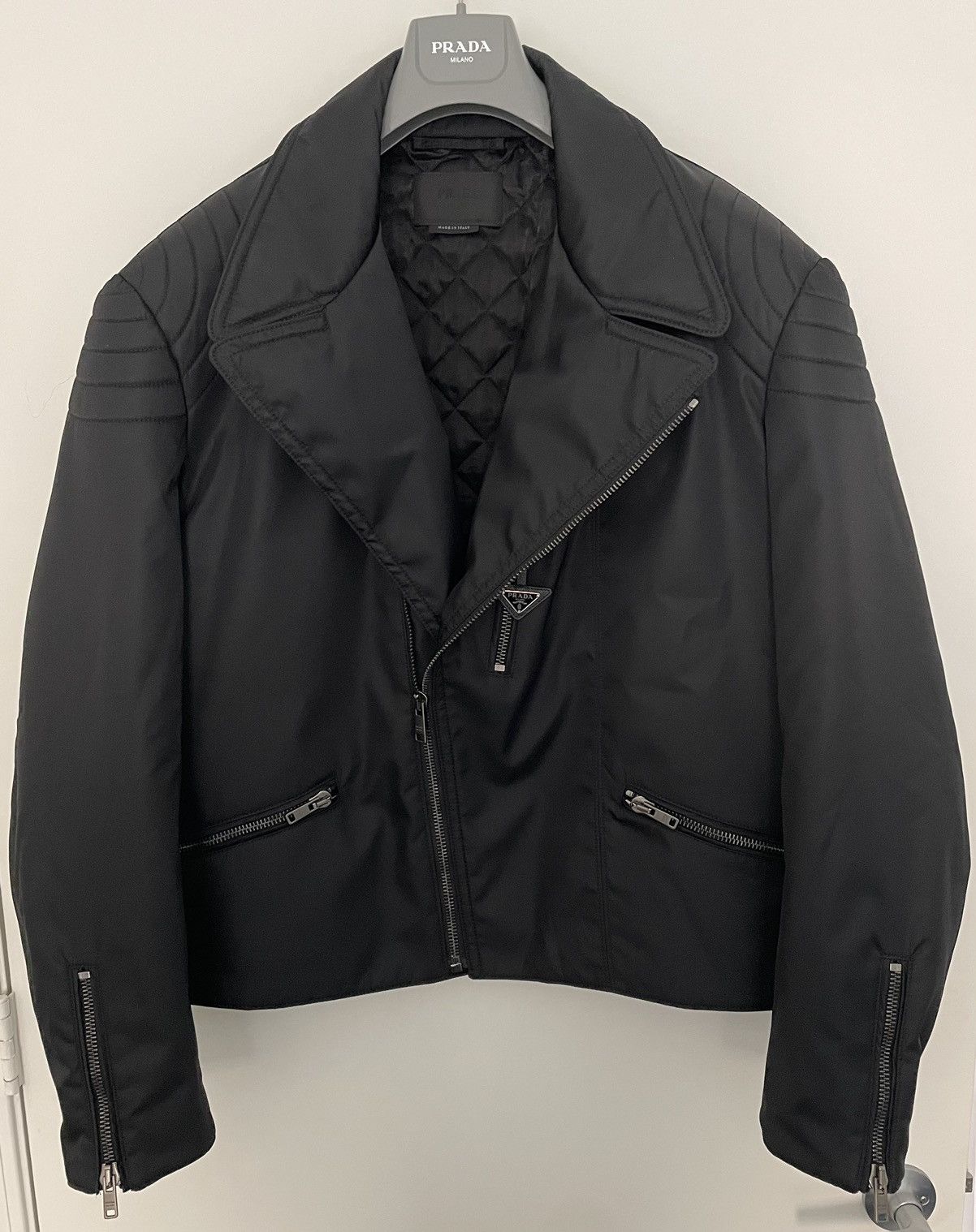 Prada Prada Re-Nylon Biker / Motorcycle Jacket Size US XL / EU 56 / 4 - 1 Thumbnail